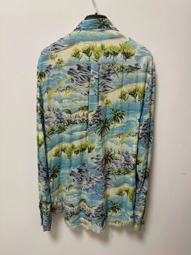 Saint Laurent Paris Saint Laurent Paris Saint Laurent Palm Tree Fringed Shirt- Size US M / EU 48-50 / 2 - 2 Thumbnail
