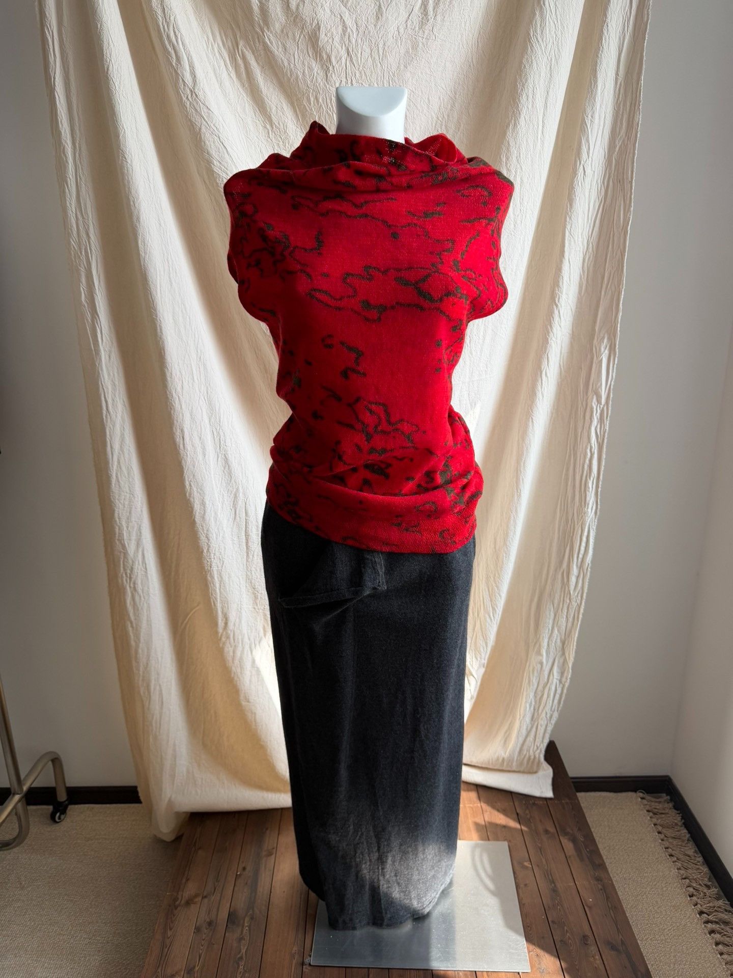 Y's Y's Red Marble Wool Top Size M / US 6-8 / IT 42-44 - 1 Thumbnail