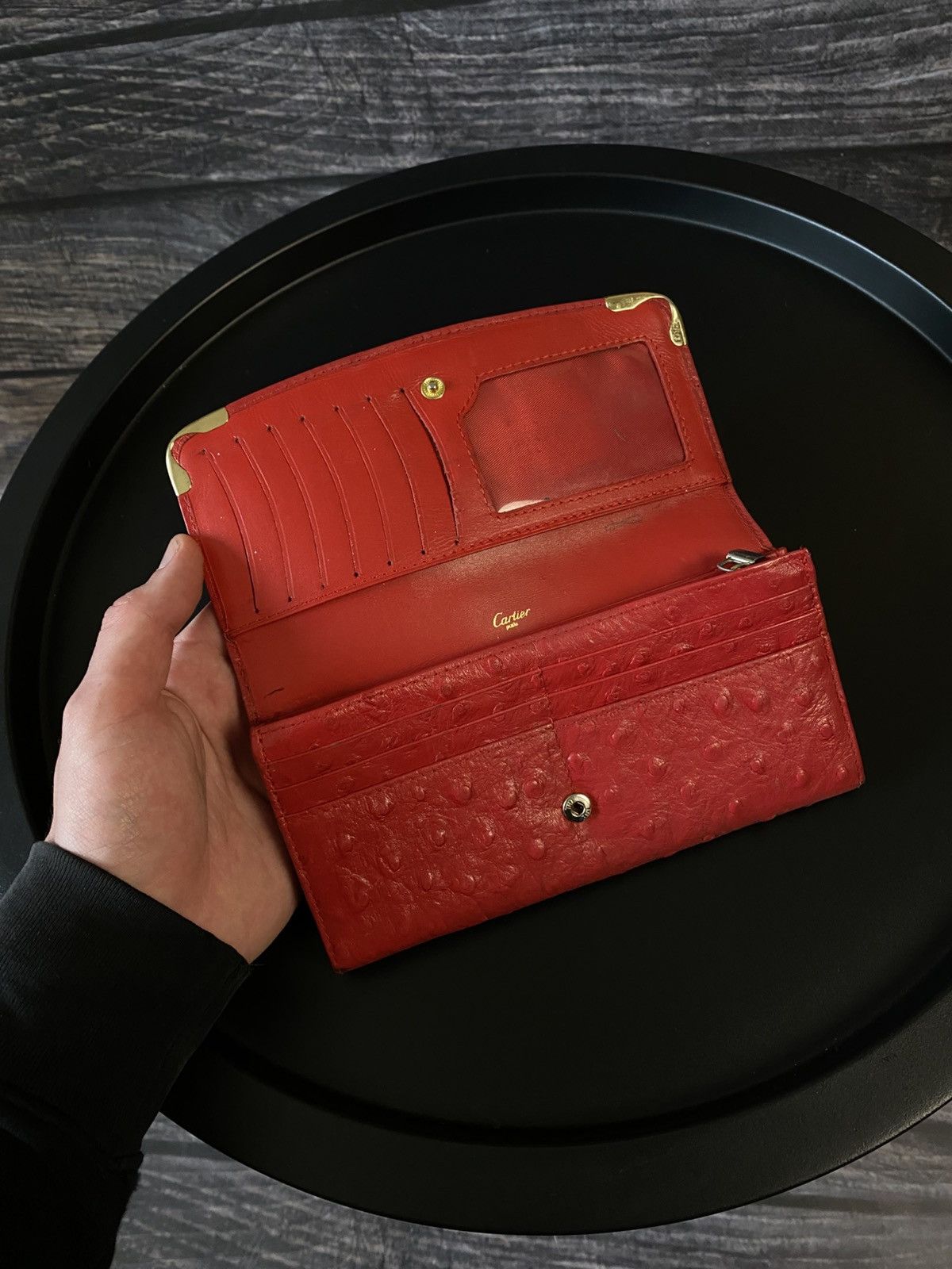 Cartier × Leather Cartier Leather Clutch Wallet Size ONE SIZE - 4 Thumbnail