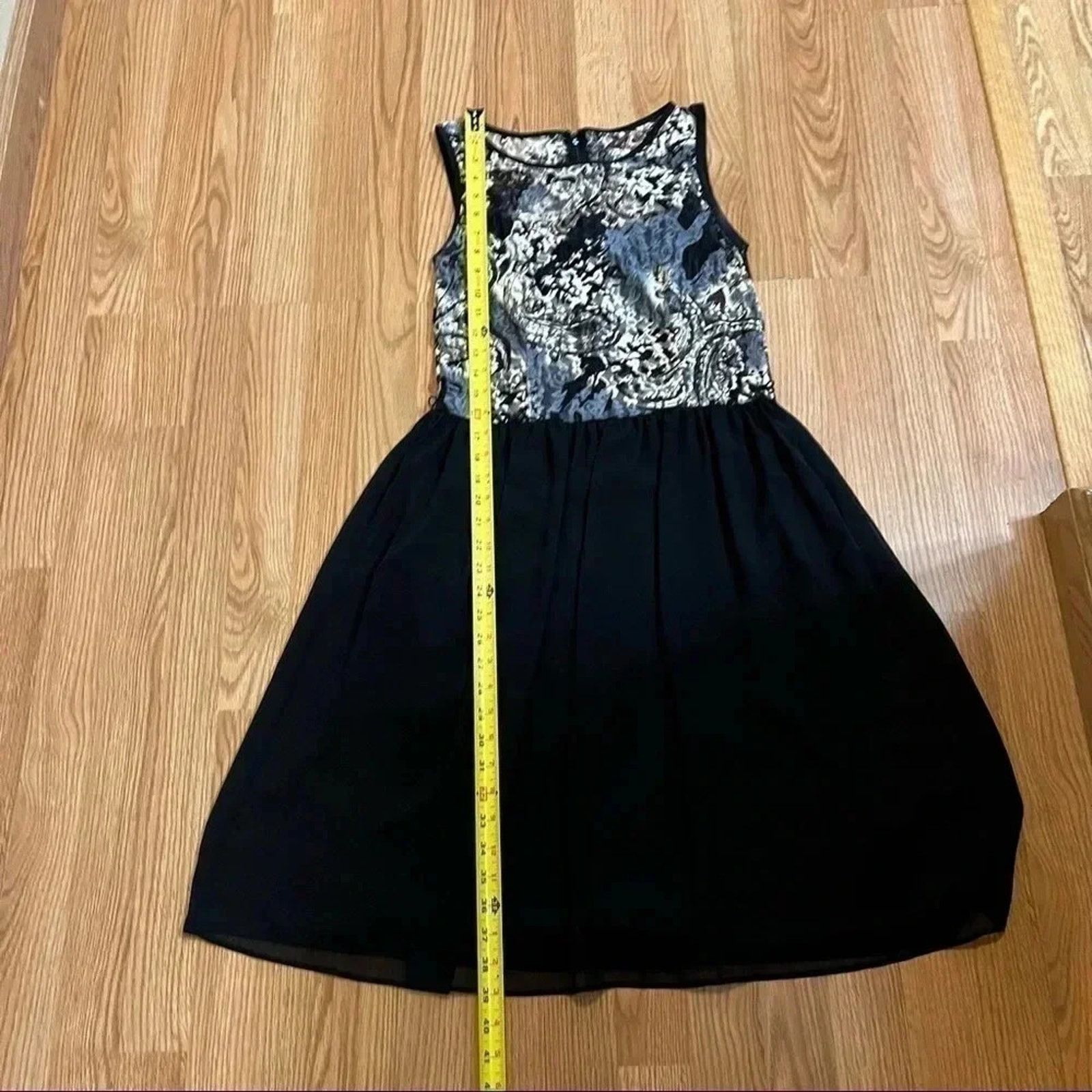 Other AB Studio Floral Fit & Flare Dress SZ 8 Black Sleeveless Size M / US 6-8 / IT 42-44 - 12 Thumbnail
