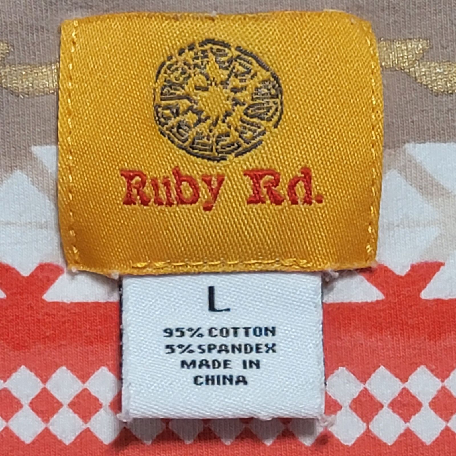 Other Ruby Rd. Orange Gold White Beaded V Neck Top Large Size L / US 10 / IT 46 - 4 Thumbnail