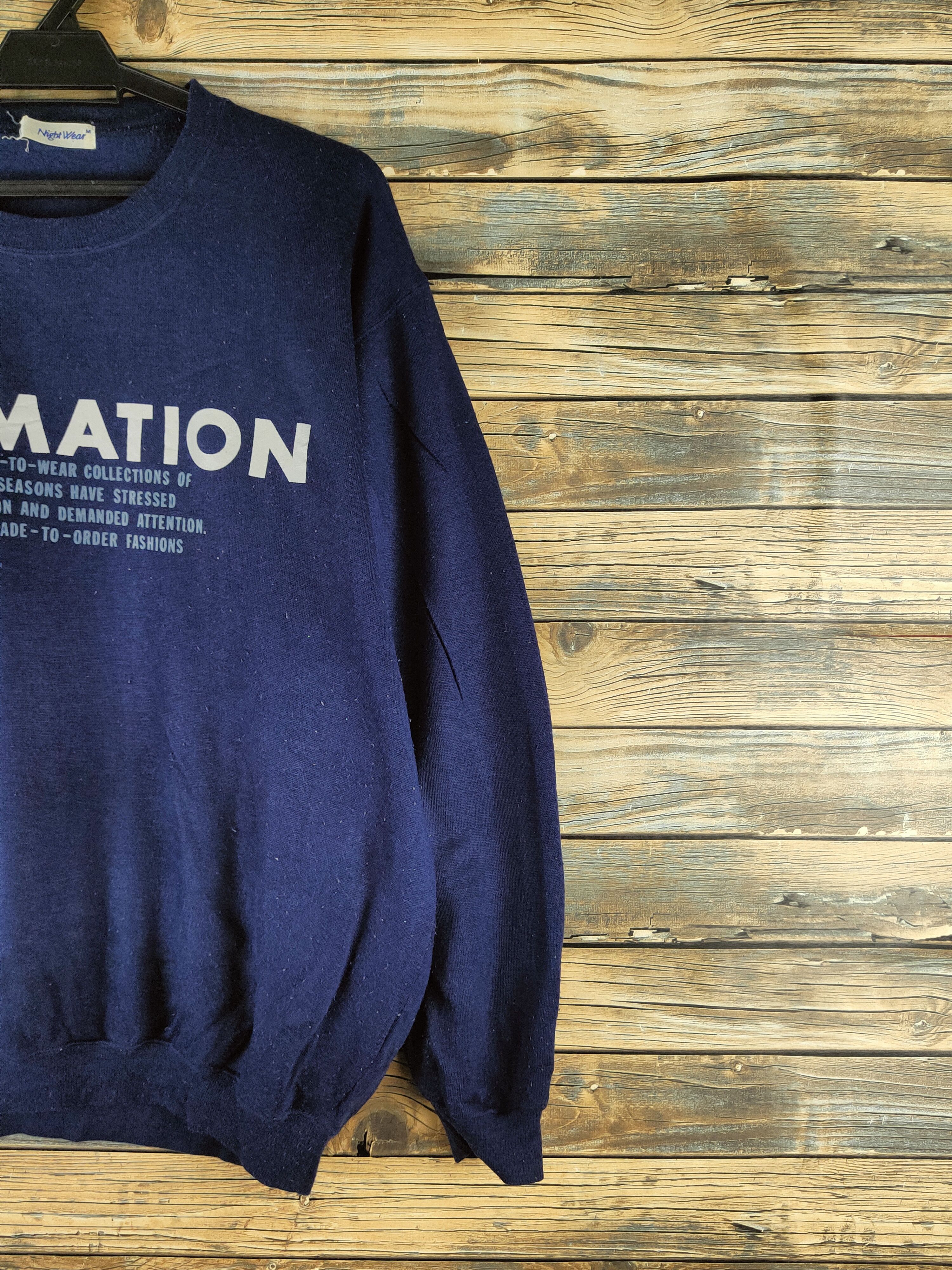 Japanese Brand Vintage Stuff 🔥 Night Wear Navy Sweatshirts Size US M / EU 48-50 / 2 - 5 Thumbnail