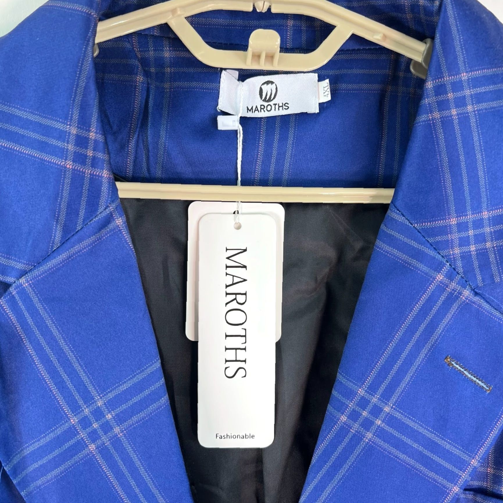 Vintage Maroths Womens Blazer Suit Coat Jacket Blazer Blue 4XL Size XXL / US 16-18 / IT 52-54 - 3 Thumbnail