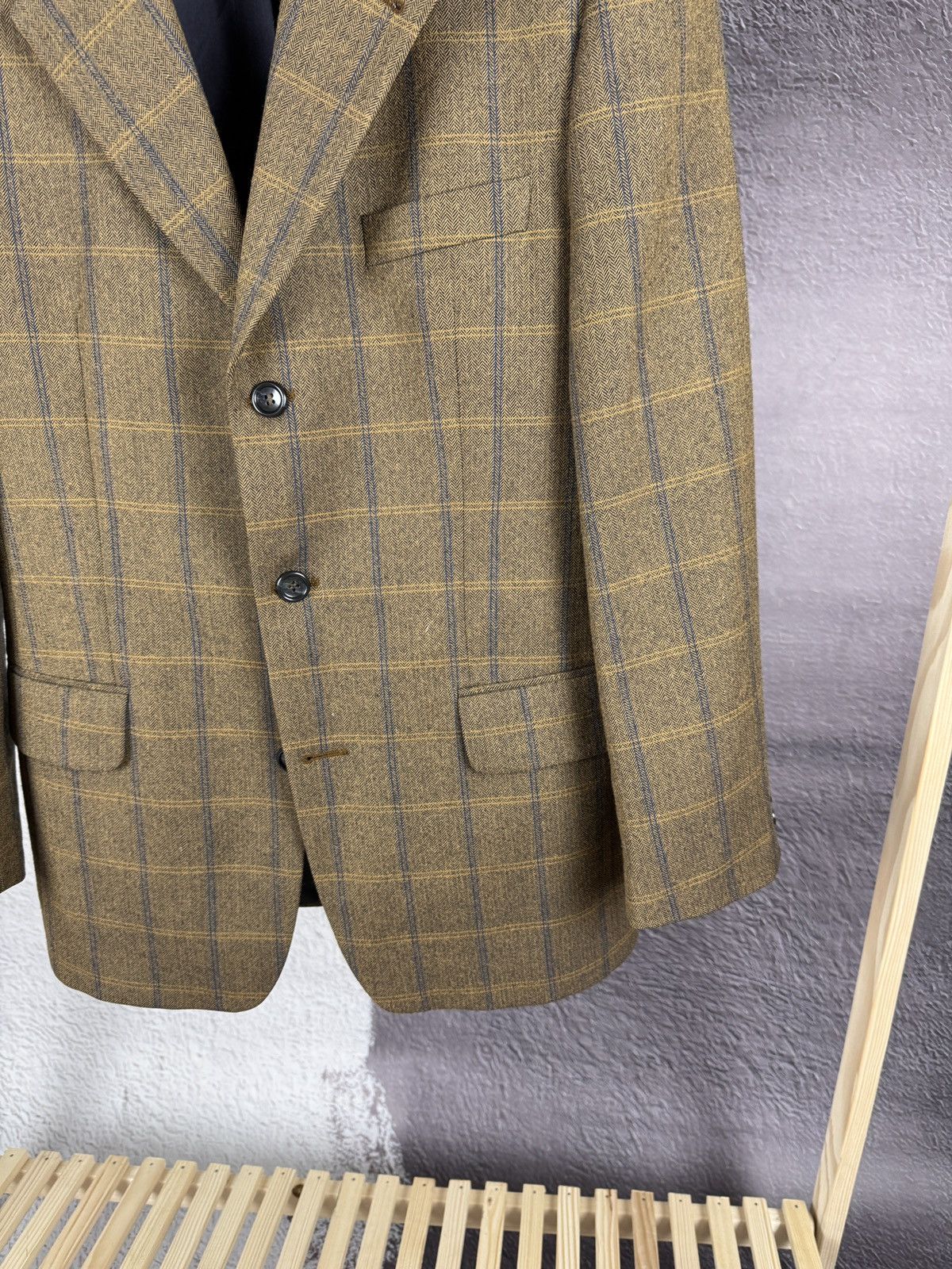 Other Desch vintage checkered beige tweed 3 button wool blazer Size 38R - 5 Thumbnail