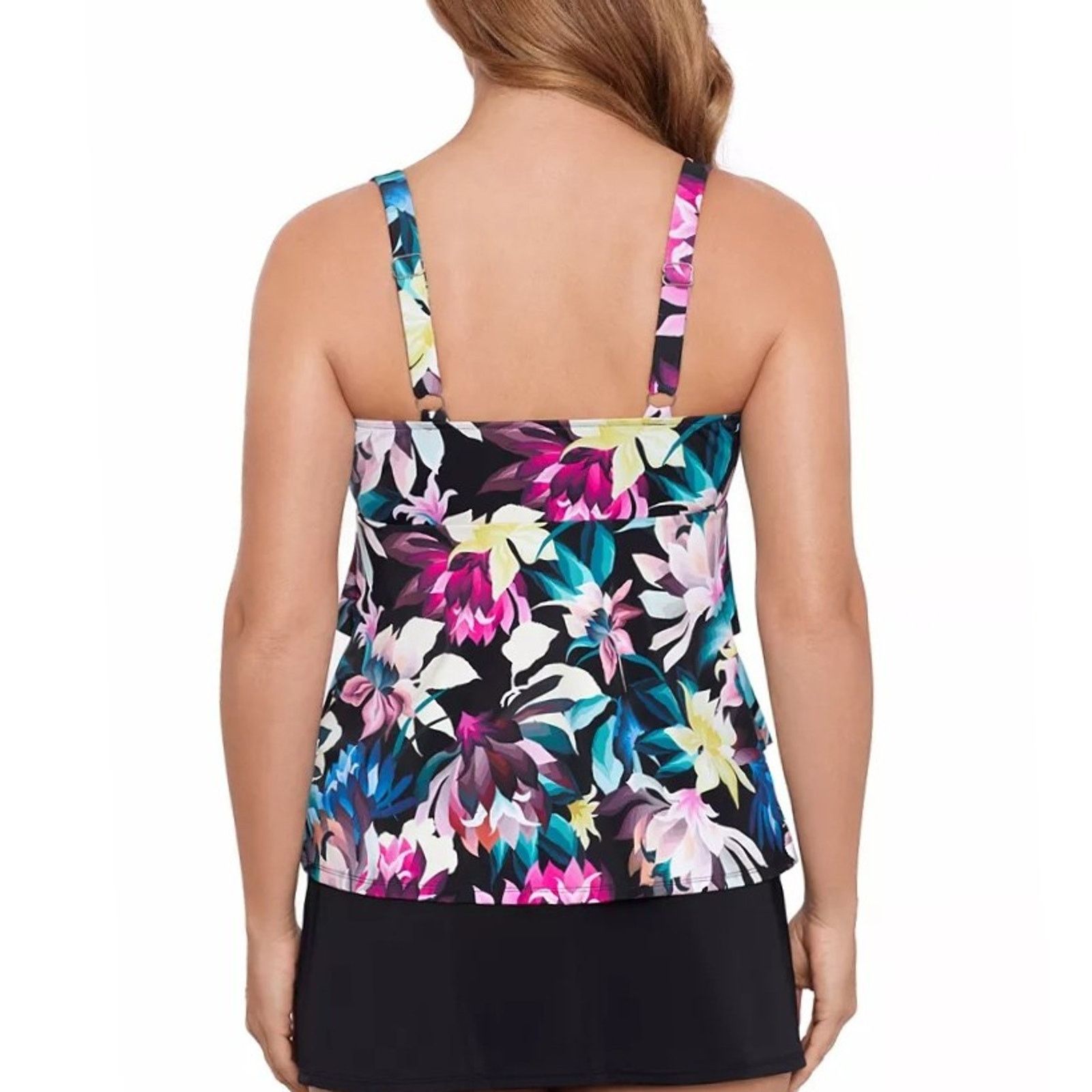 The Unbranded Brand Swim Solutions Women Floral Tiered Swim Tankini Top Size 14 Size ONE SIZE - 2 Thumbnail