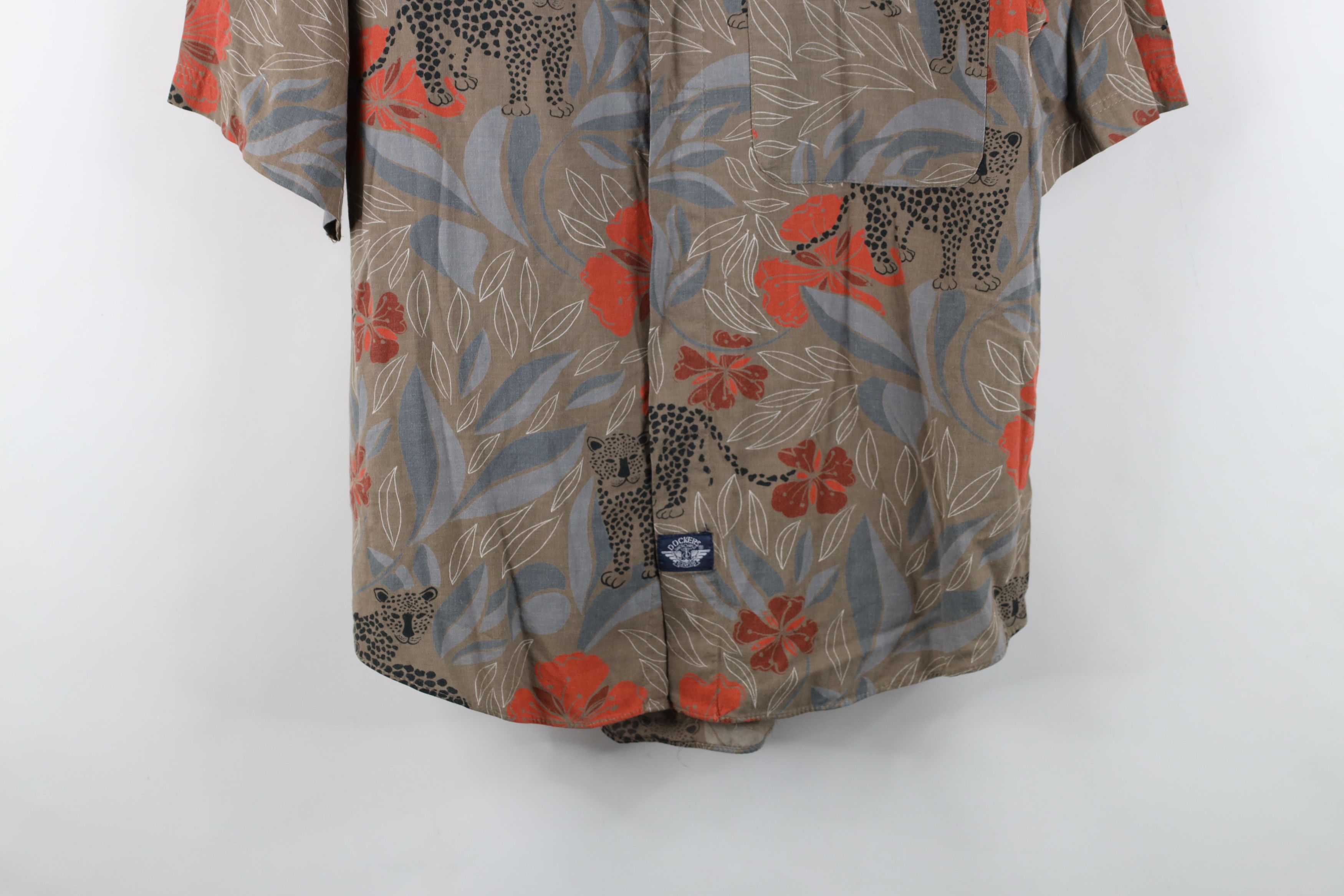 Vintage Vintage 90s Streetwear Flower Leopard Hawaiian Button Shirt Size US S / EU 44-46 / 1 - 3 Thumbnail