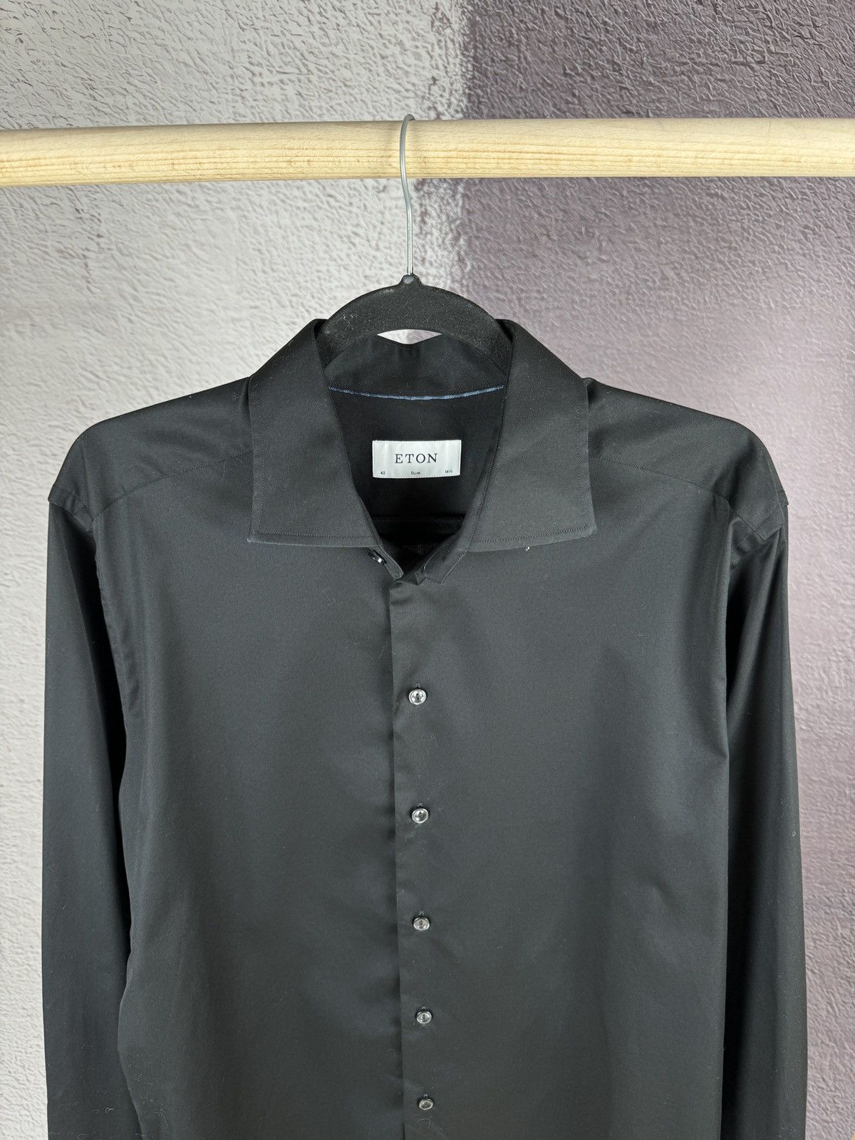 Eton ETON black basic long sleeve shirt size 42 Size US L / EU 52-54 / 3 - 3 Thumbnail