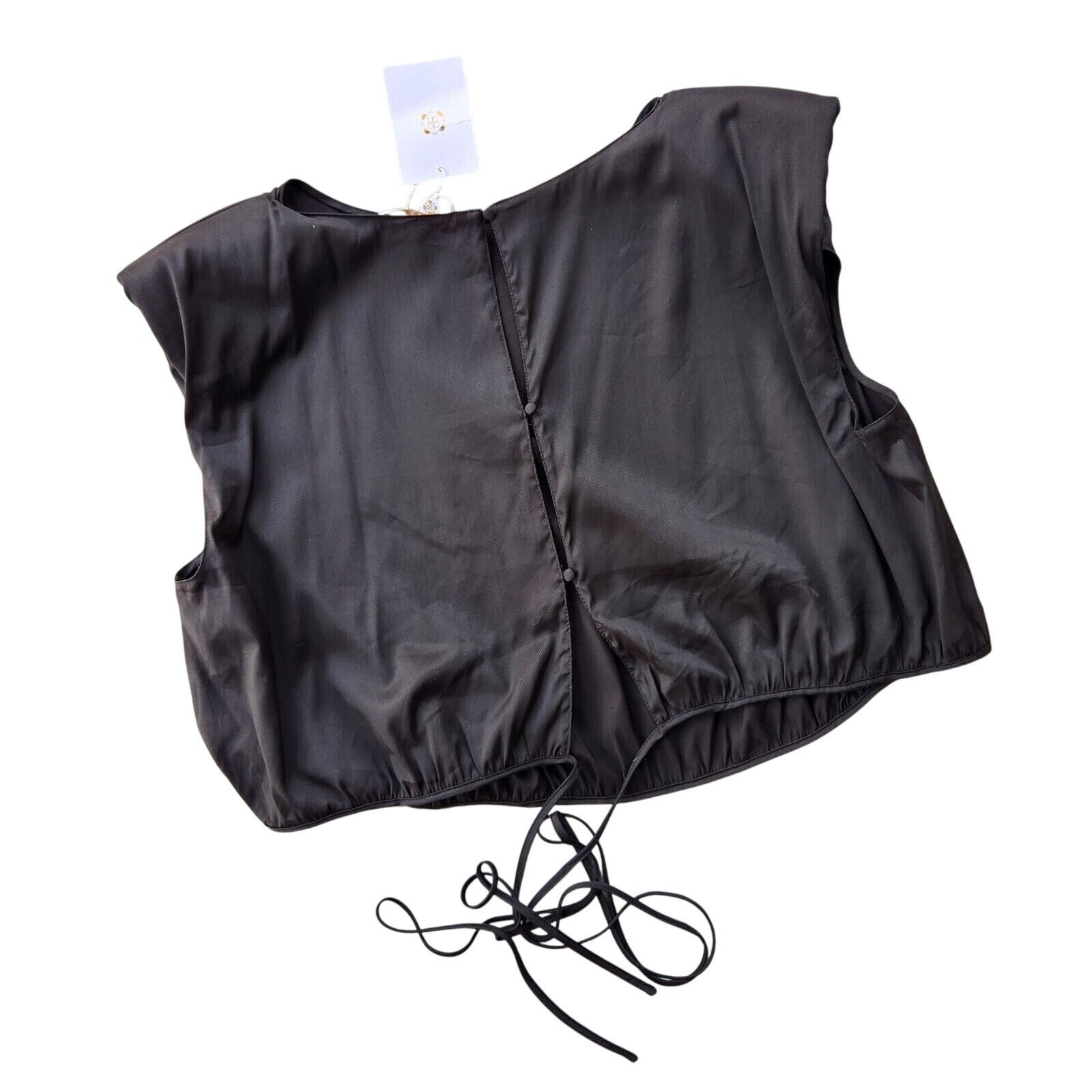 The Unbranded Brand WAYF Women Black Smooth Casual Crop Tank Top Plus Size 1X Size XL / US 12-14 / IT 48-50 - 3 Thumbnail