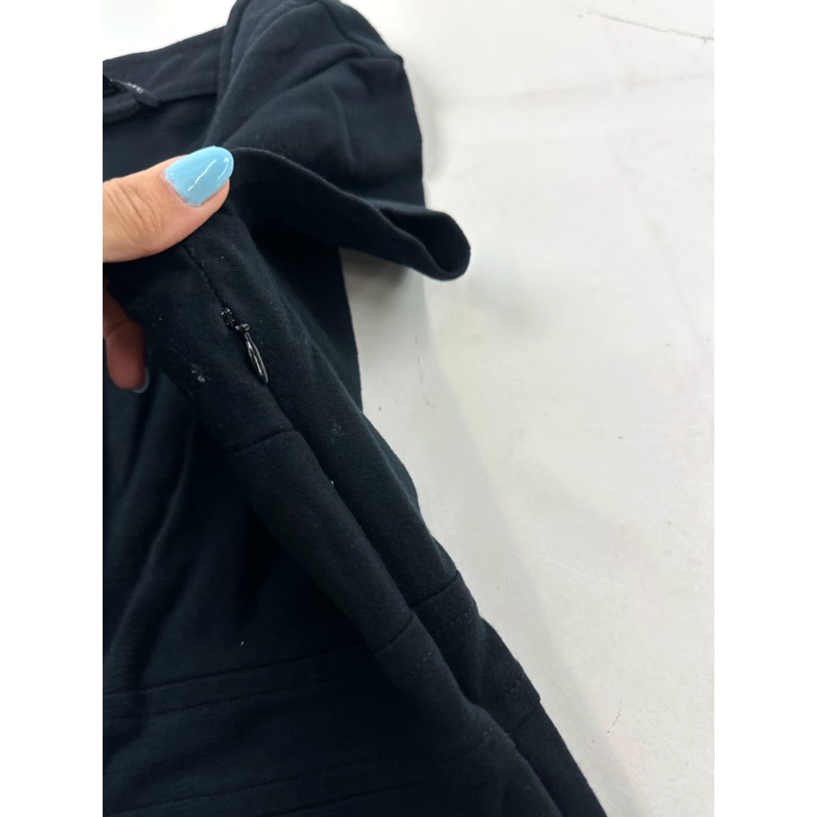 Banana Republic Banana Republic Dress Women Size 4 Black A-Line Knee Length Side Zip Pockets Button Front Cap Sleeve Round Neck Womens Size S / US 4 / IT 40 - 4 Thumbnail