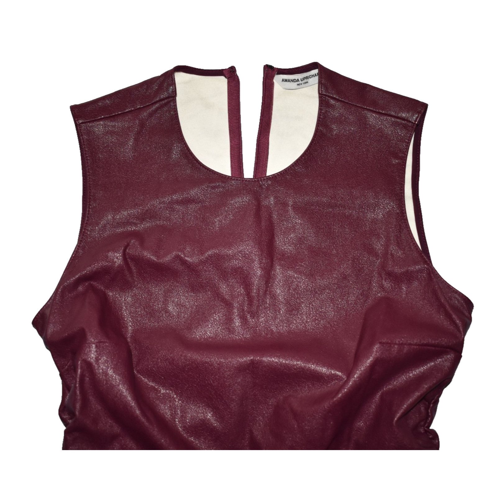 Amanda Uprichard New AMANDA UPRICHARD Jamilla Faux Leather Ruched Dress Sz XS Size XS / US 0-2 / IT 36-38 - 7 Thumbnail