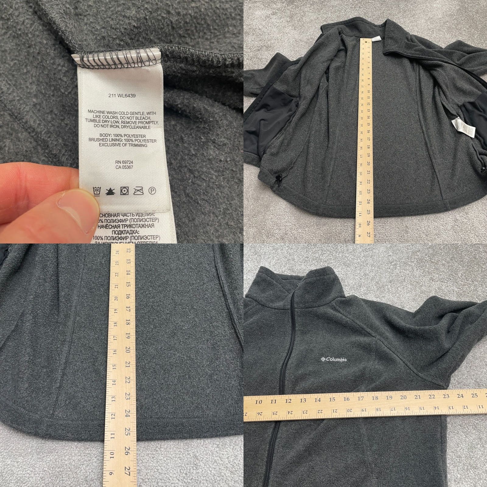 Vintage Columbia Benton Springs Fleece Jacket Womens XL Gray Full Zip Pockets Outdoor Jacket Size XL / US 12-14 / IT 48-50 - 8 Thumbnail