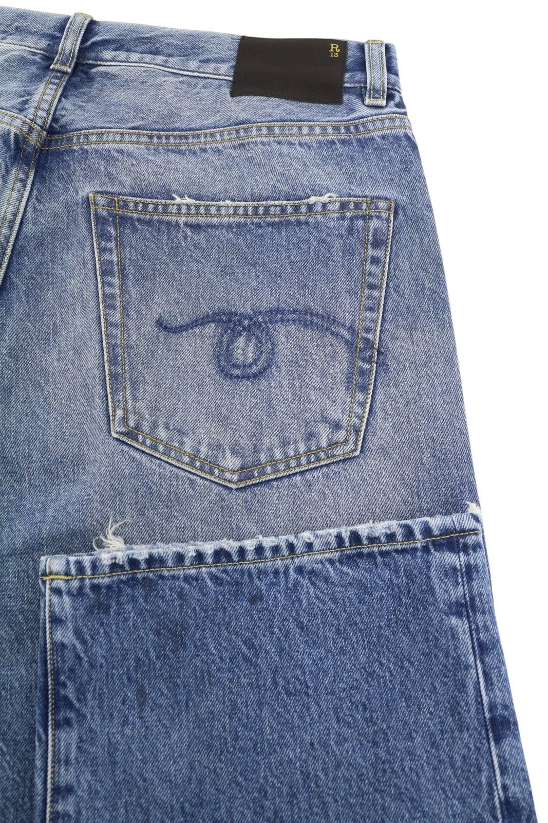 R13 CUFFED X-BF 29 Jasper Straight Whiskers Faded PF25 86659 Size 29" - 5 Thumbnail