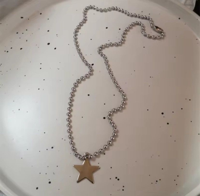Other Kpop Goth Silver Color Star Pendant Chain Necklace Size ONE SIZE - 2 Thumbnail