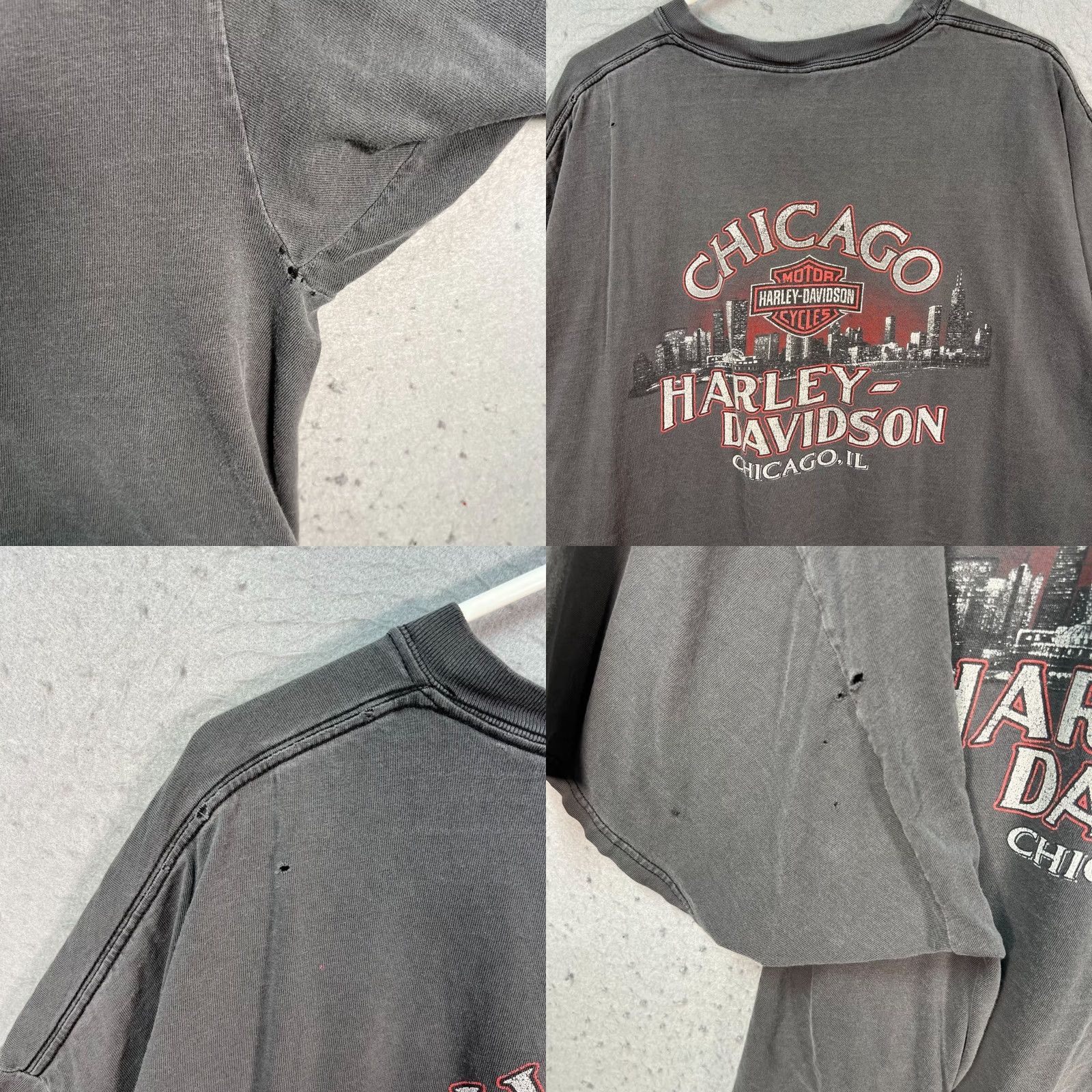Harley Davidson Harley-Davidson T-Shirt 4XL Gray Short Sleeve Crew Neck Cotton USA Made Mens Big & Tall Vintage Graphic Tee Shirt Size US XXL / EU 58 / 5 - 8 Thumbnail