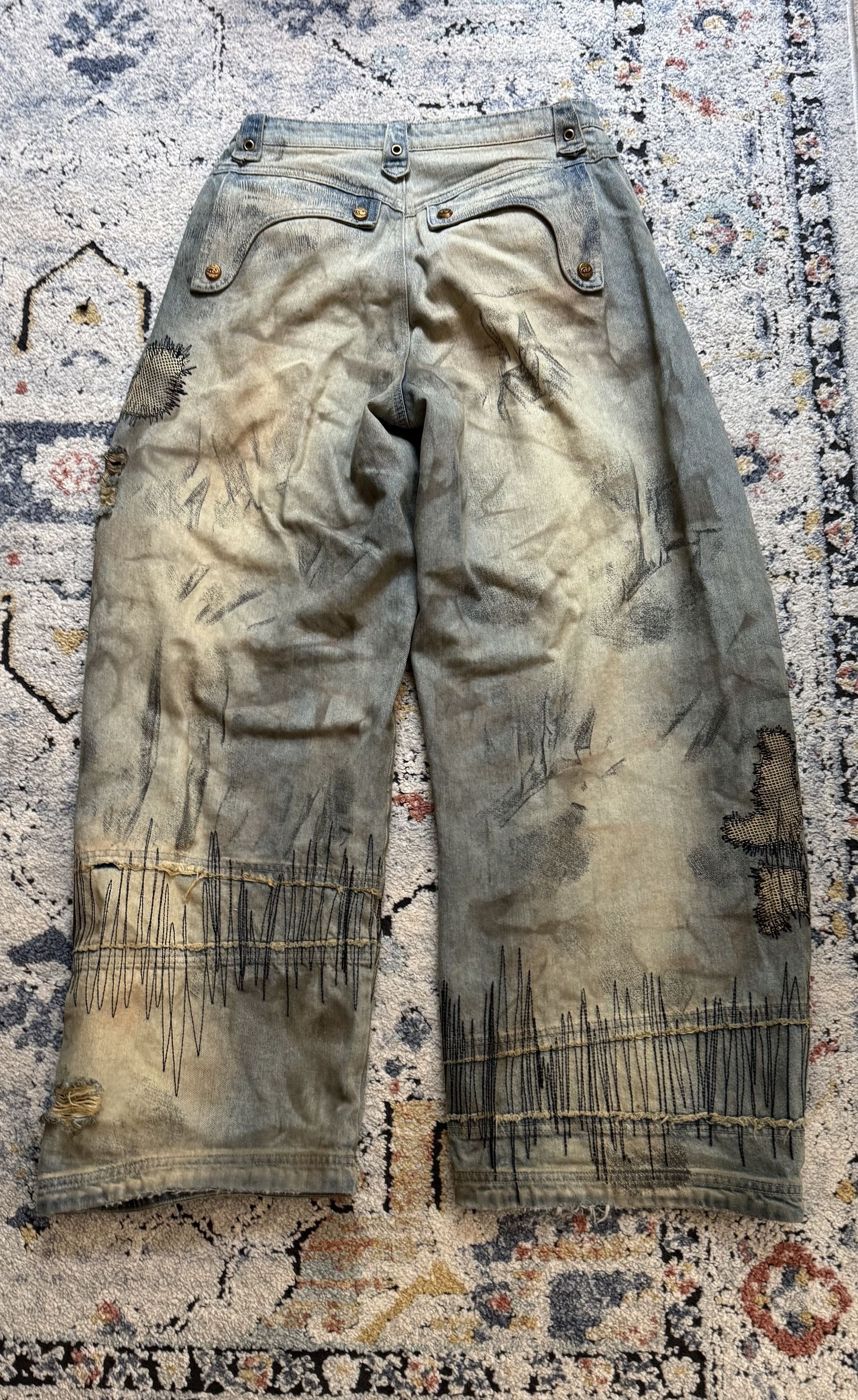 Other Personsoul Stain Embroidery Curved Jeans Size US 27 - 7 Thumbnail