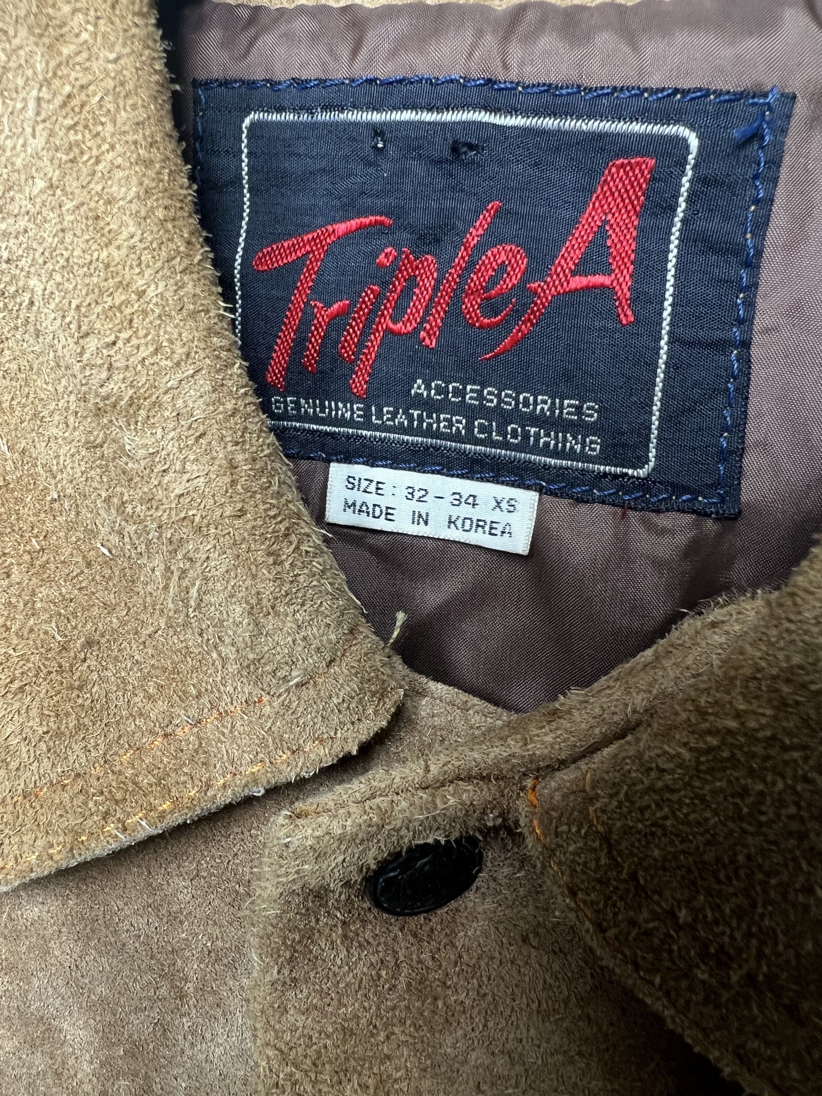 Genuine Leather × Vintage Vintage Triple A Brown Suede Genuine Leather Jacket Size US XS / EU 42 / 0 - 2 Thumbnail