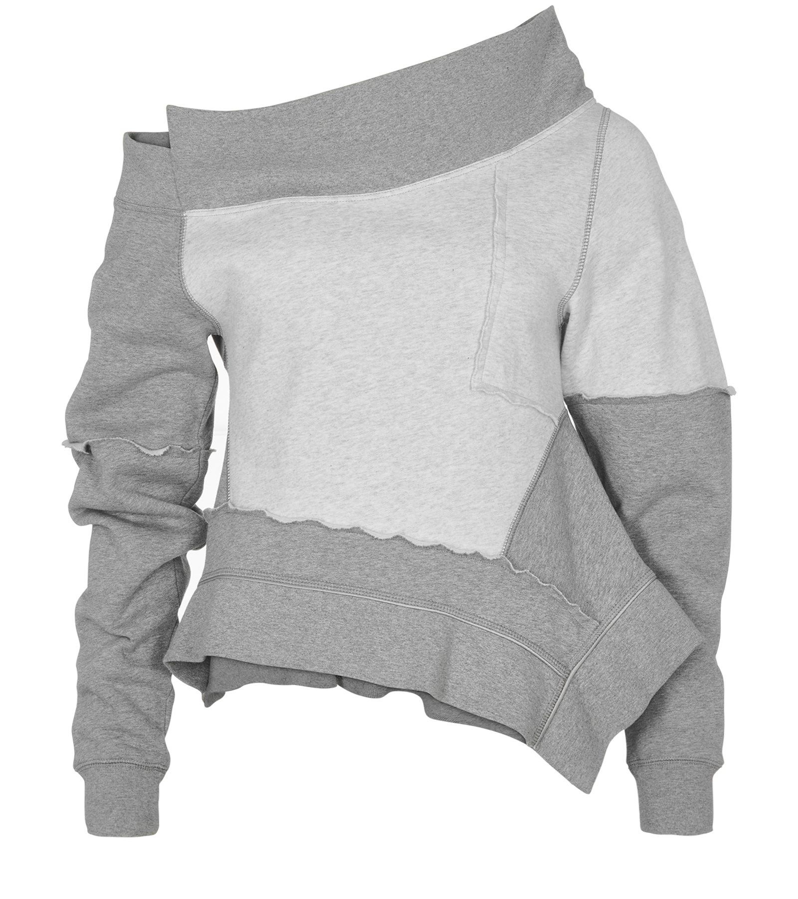 Burberry Burberry Women’s Gray Patchwork Off The Shoulder Jumper Size M / US 6-8 / IT 42-44 - 2 Thumbnail