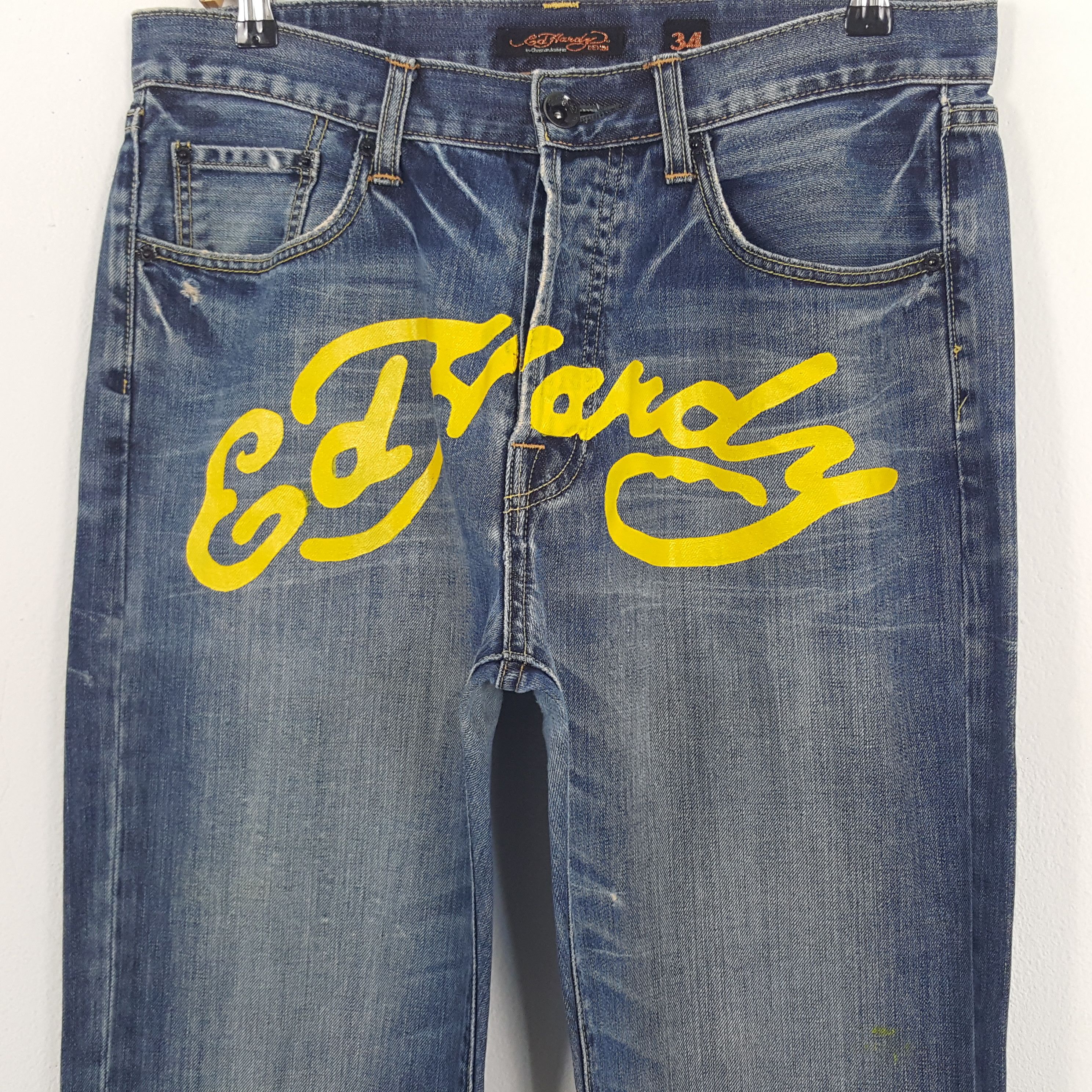 Christian Audigier × Ed Hardy × Vintage Vintage Ed Hardy by Christian Audiger American Denim Jeans Size US 33 - 2 Thumbnail