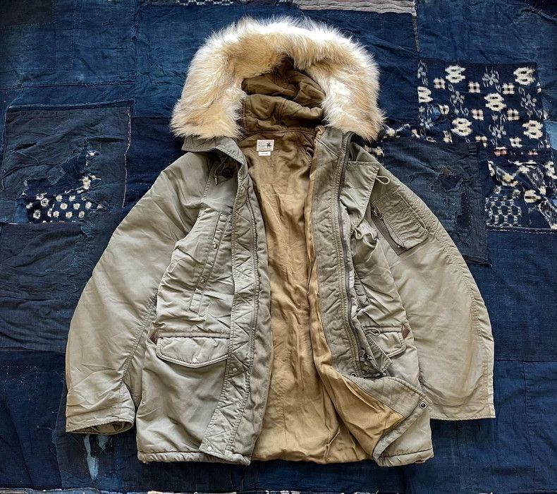 VISVIM Valdez Coat in Green with Fur Hood-2506