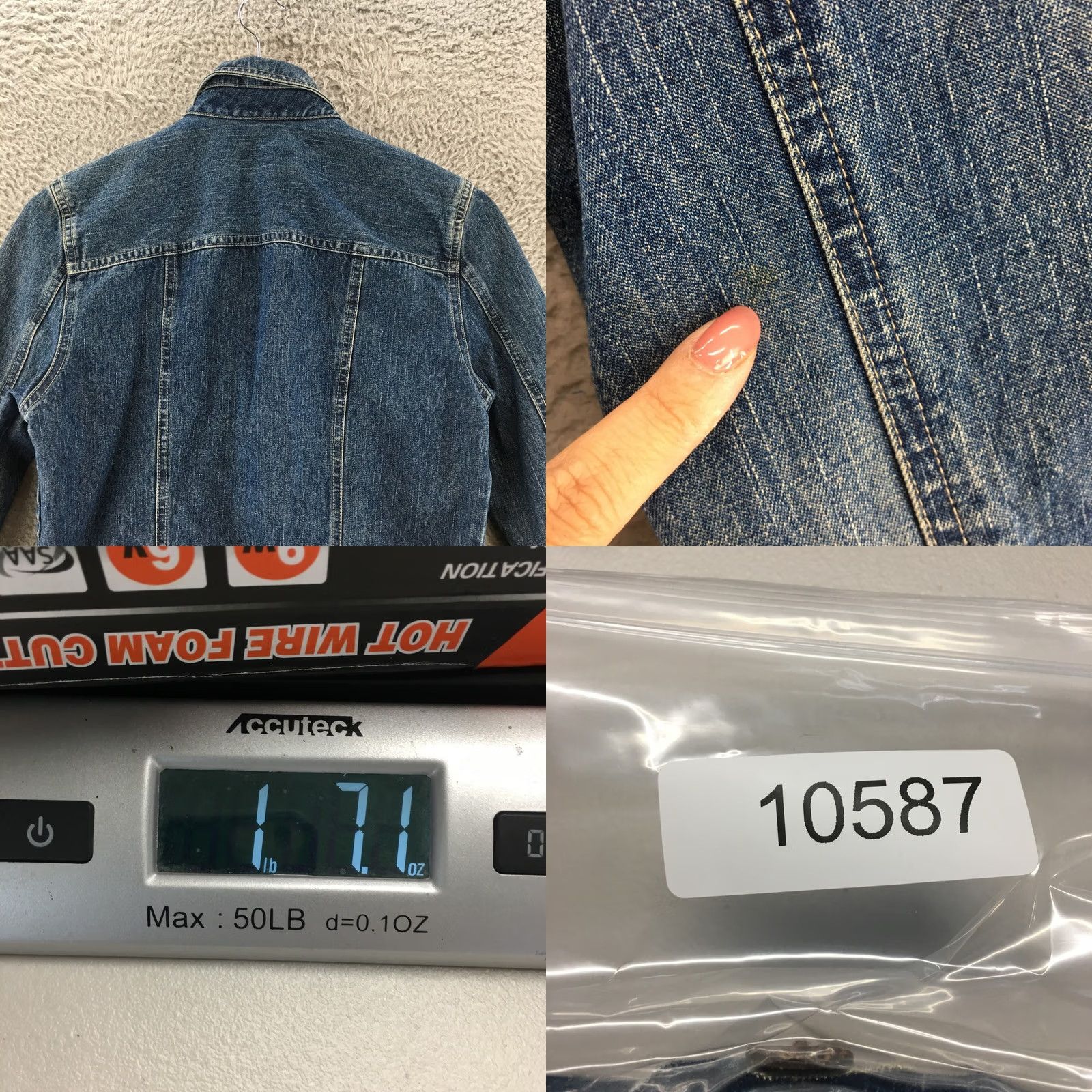 Denime Carribean Joe Jacket Womens S Blue Cotton Button Up Collared Pockets Size S / US 4 / IT 40 - 8 Thumbnail