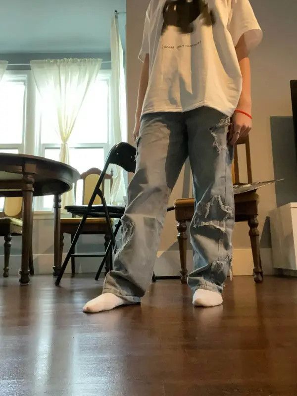 Designer × Japanese Brand Stars Embroidery Baggy Jeans Size US 34 / EU 50 - 3 Thumbnail