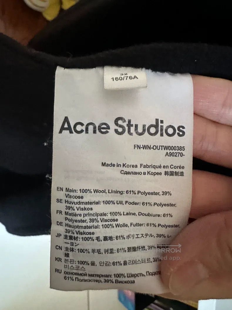 Acne Studios Acne Studios Black Wool Coat Size 4XL / US 24-26 - 2 Thumbnail
