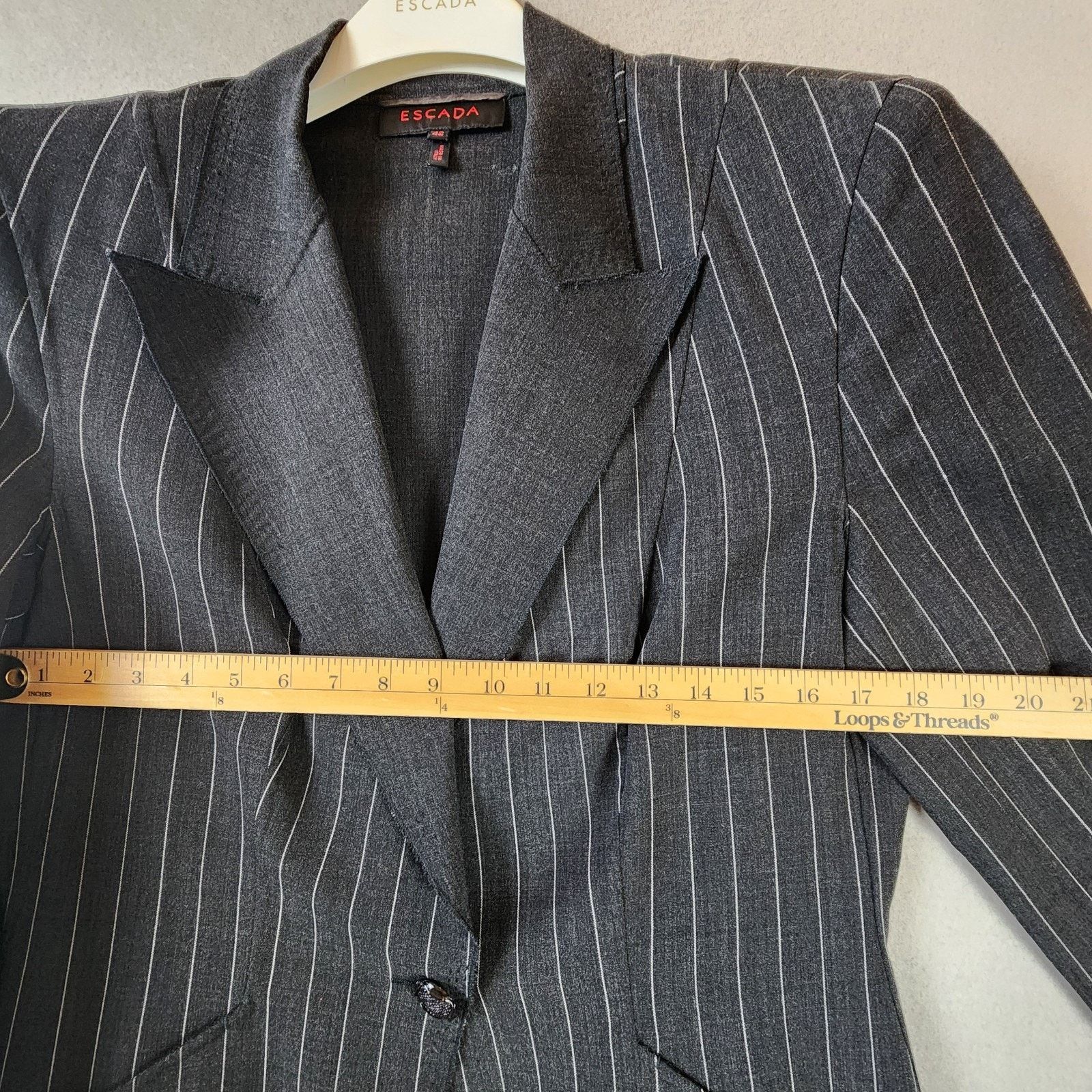 Escada Escada Pinstripe Pant Suit Blazer+Trousers Women Sz 12 Wool Size XL / US 12-14 / IT 48-50 - 8 Thumbnail
