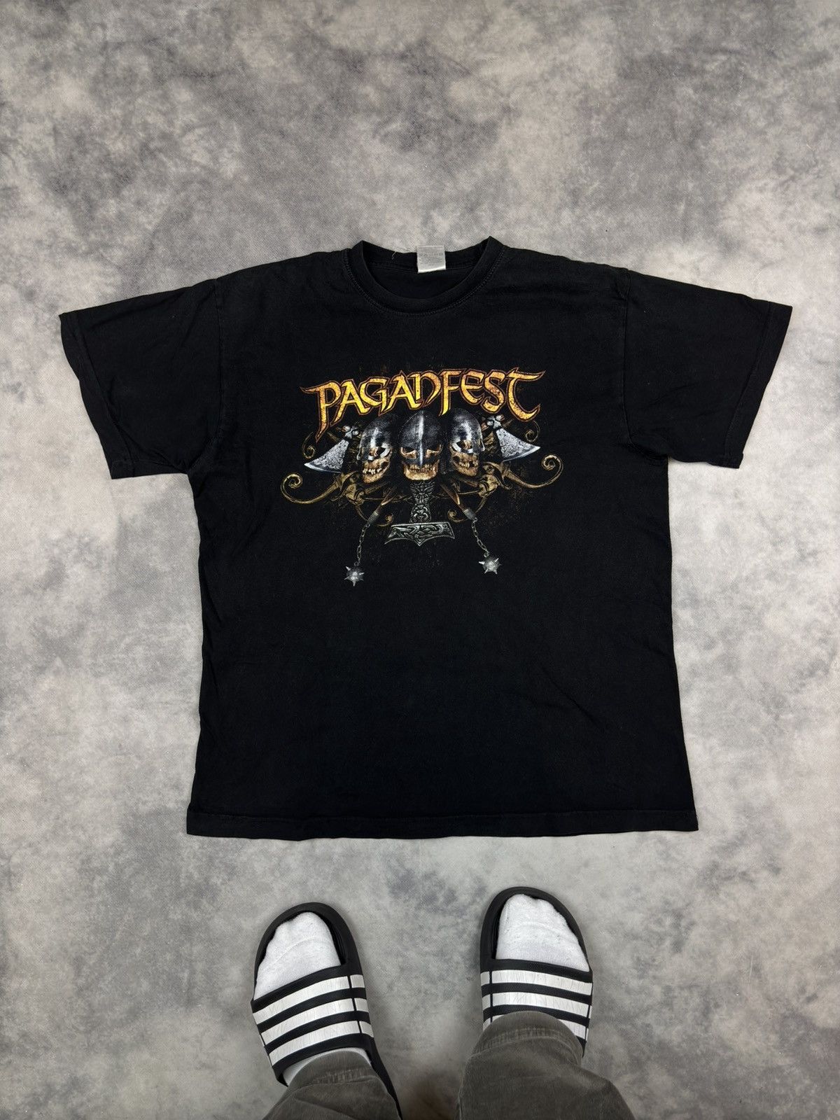 Band Tees × Vintage Paganfest Tour Mexico Skull Tee 00s band rock metal opium Size US L / EU 52-54 / 3 - 1 Thumbnail