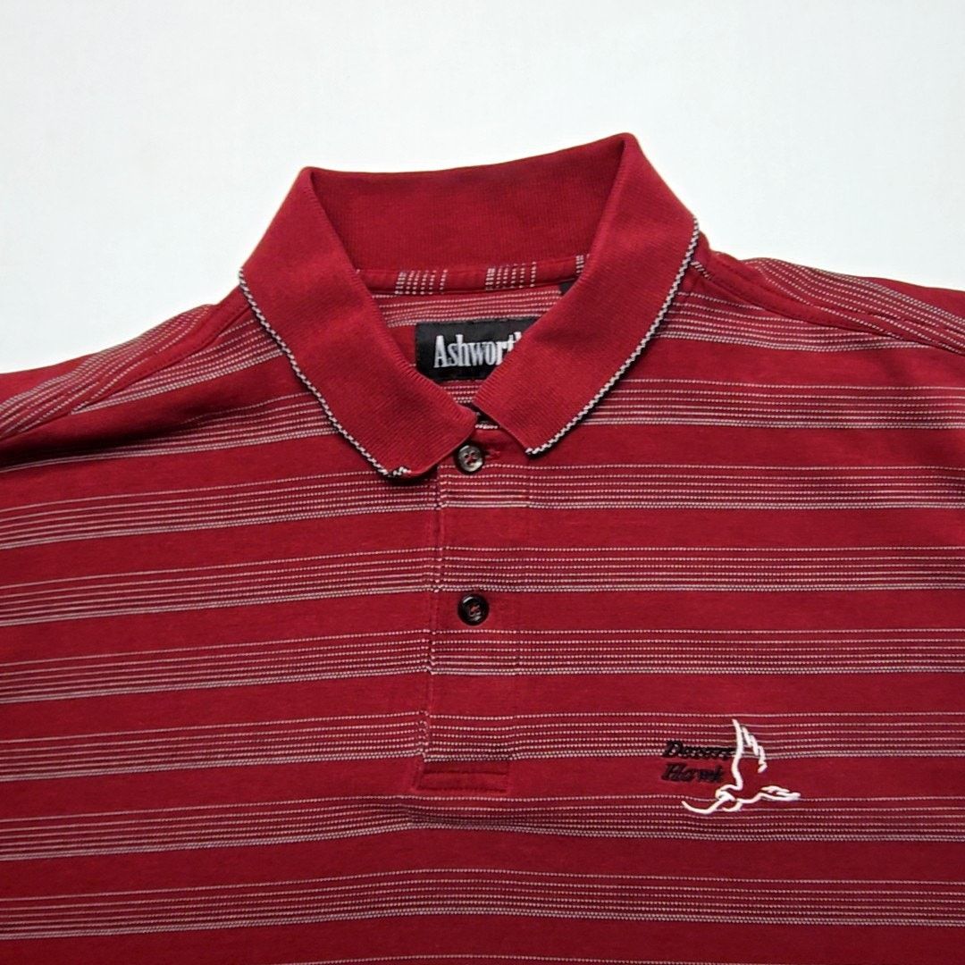 Ashworth Ashworth Desert Hawk Polo Shirt Striped Red Mens L Golf Top Size US L / EU 52-54 / 3 - 5 Thumbnail
