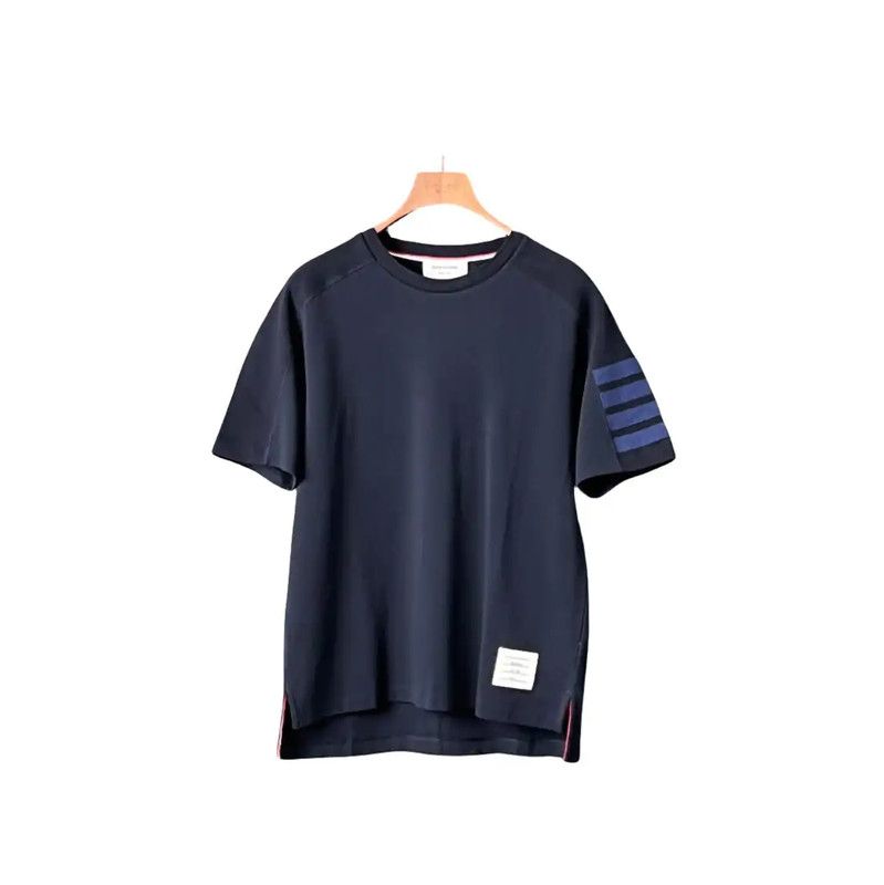 Thom Browne Thom Browne Summer Blue Cotton Short Sleeve Tee 0089 Size US M / EU 48-50 / 2 - 1 Thumbnail