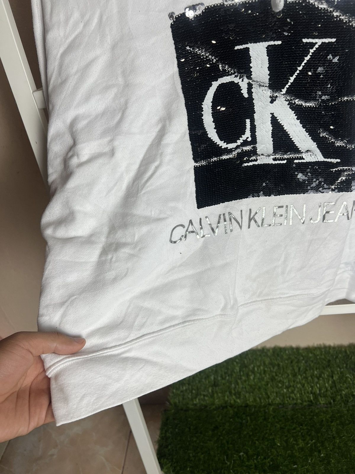 Calvin Klein Calvin Klien Crop Top Hooded Big Logo Size XL / US 12-14 / IT 48-50 - 4 Thumbnail