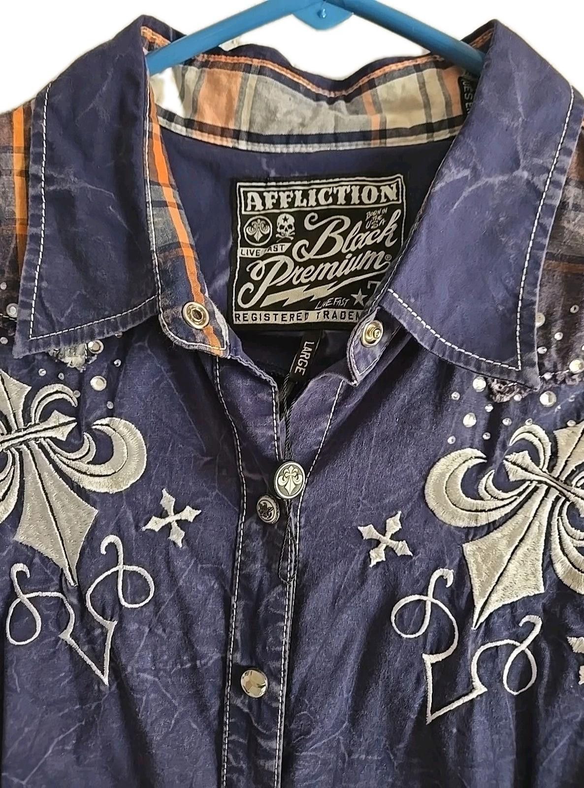 Affliction Affliction Bling Snap Shirt Womens S Rhinestones Embroidered Size S / US 4 / IT 40 - 3 Thumbnail