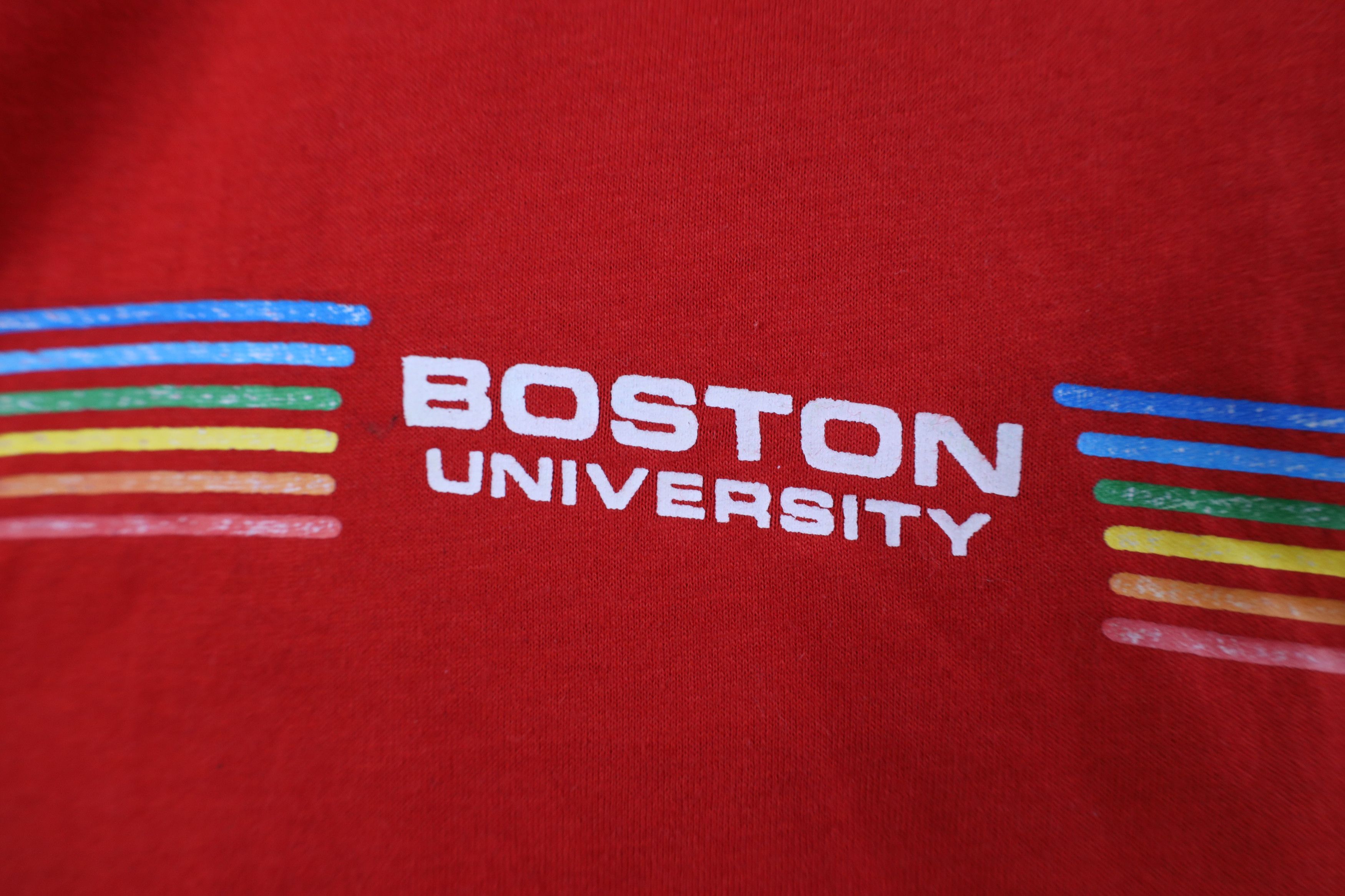 Vintage Vintage 70s Boston University Short Sleeve T-Shirt USA Size L / US 10 / IT 46 - 5 Thumbnail