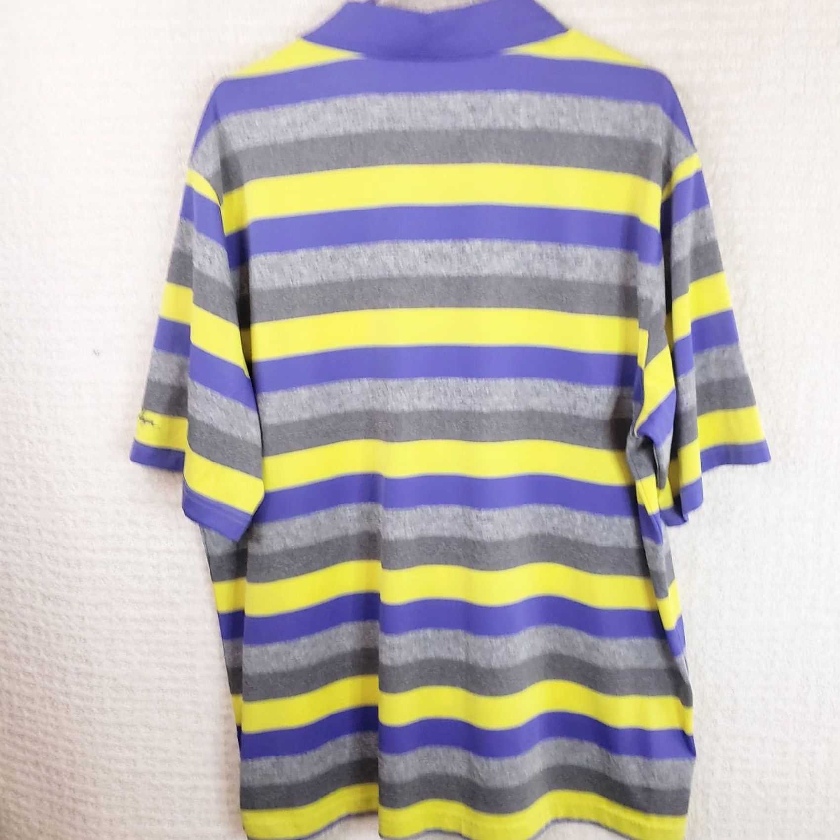 Vintage Walter Hagen Shirt Mens XL Purple Yellow Striped Polo Golf Casual Short Sleeve Size US XL / EU 56 / 4 - 7 Thumbnail