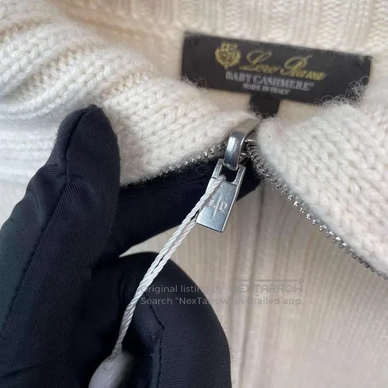 Loro Piana Loro Piana Off-White Half-Zip Cashmere Knit Top Size L / US 10 / IT 46 - 4 Thumbnail