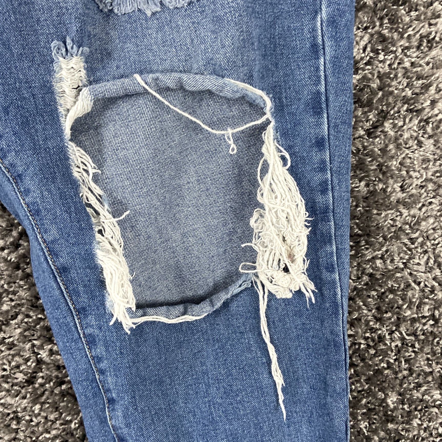 Shein Shein Curve Jeans Women's 2XL Distressed Straight Blue Jeans Womens Size 40" / US 18 - 3 Thumbnail