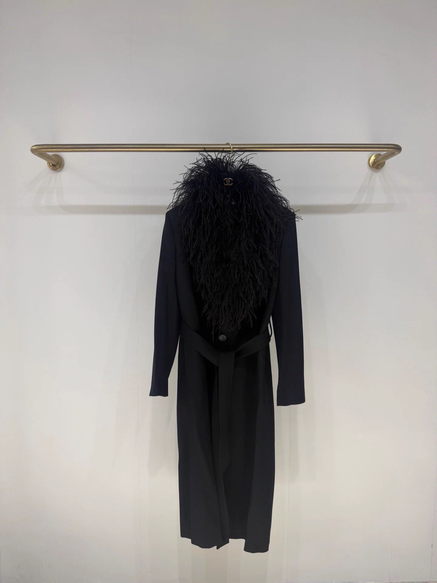 Saint Laurent Paris SLP Ostrich Feather Trench Coat New FR38 Size S / US 4 / IT 40 - 1 Thumbnail