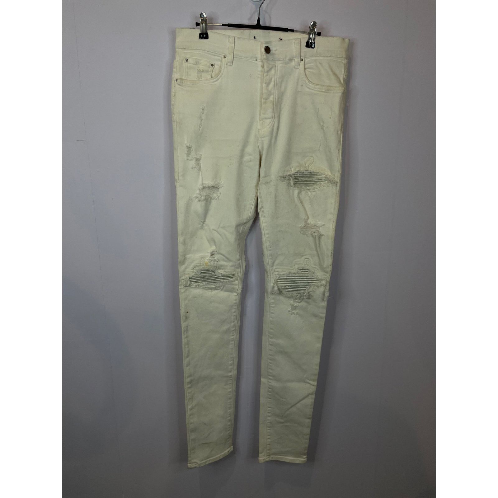 Amiri Amiri MX1 White White Patch Used 33 Size US 33 - 1 Thumbnail