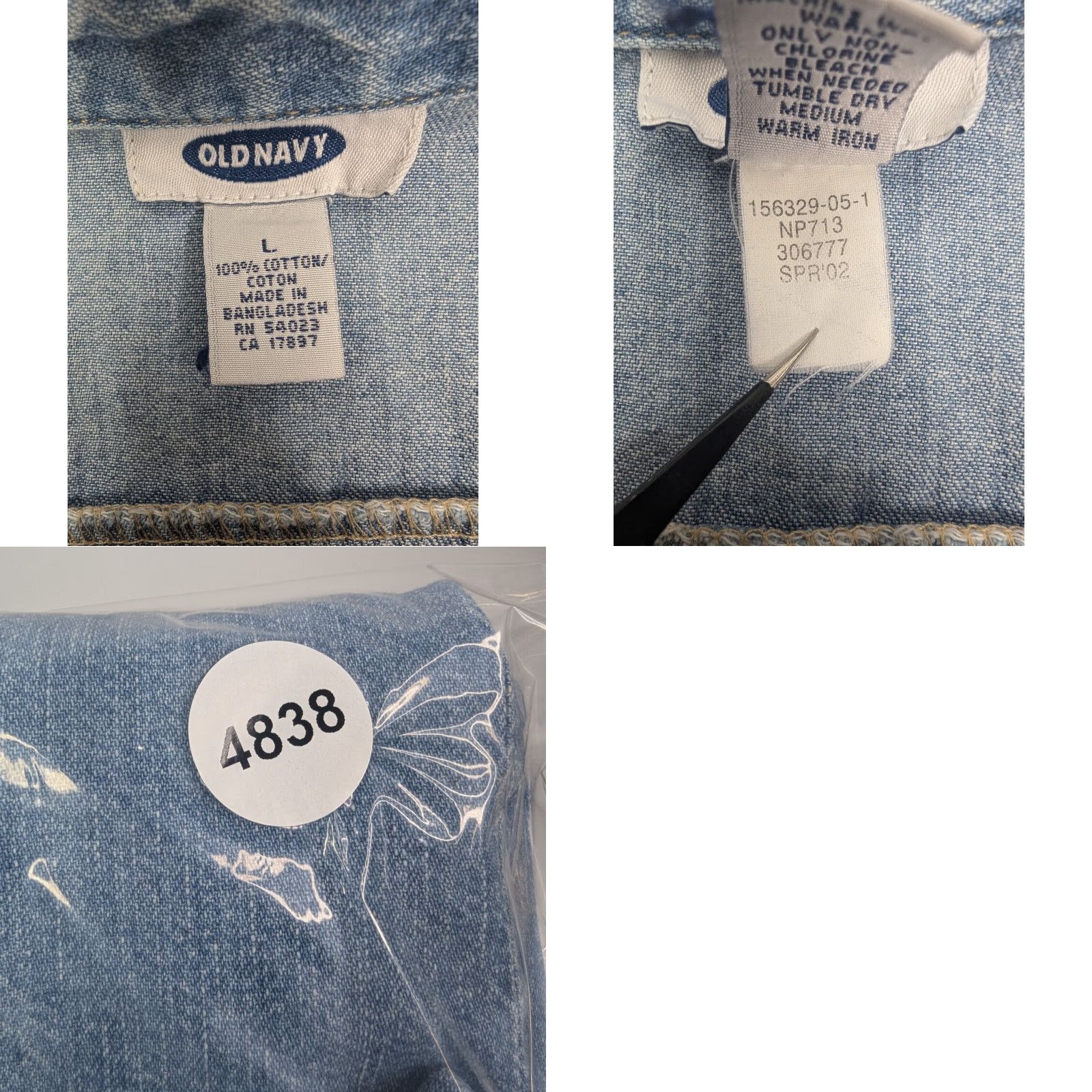Old Navy VINTAGE Old Navy Denim Shirt Women L Blue Long Sleeve Snap Closure Collared Casual Western Basic 100% Cotton Shirt Womens Size Large Size L / US 10 / IT 46 - 8 Thumbnail
