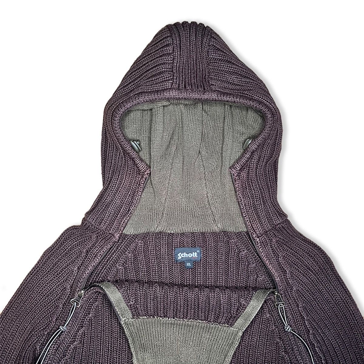Schott 2006 Schott NYC Dual Zip Balaclava Knit Size US XXL / EU 58 / 5 - 7 Thumbnail