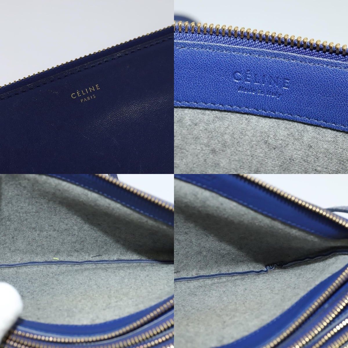 Celine CELINE Trio Shoulder Bag Leather Blue Gold Size ONE SIZE - 11 Thumbnail