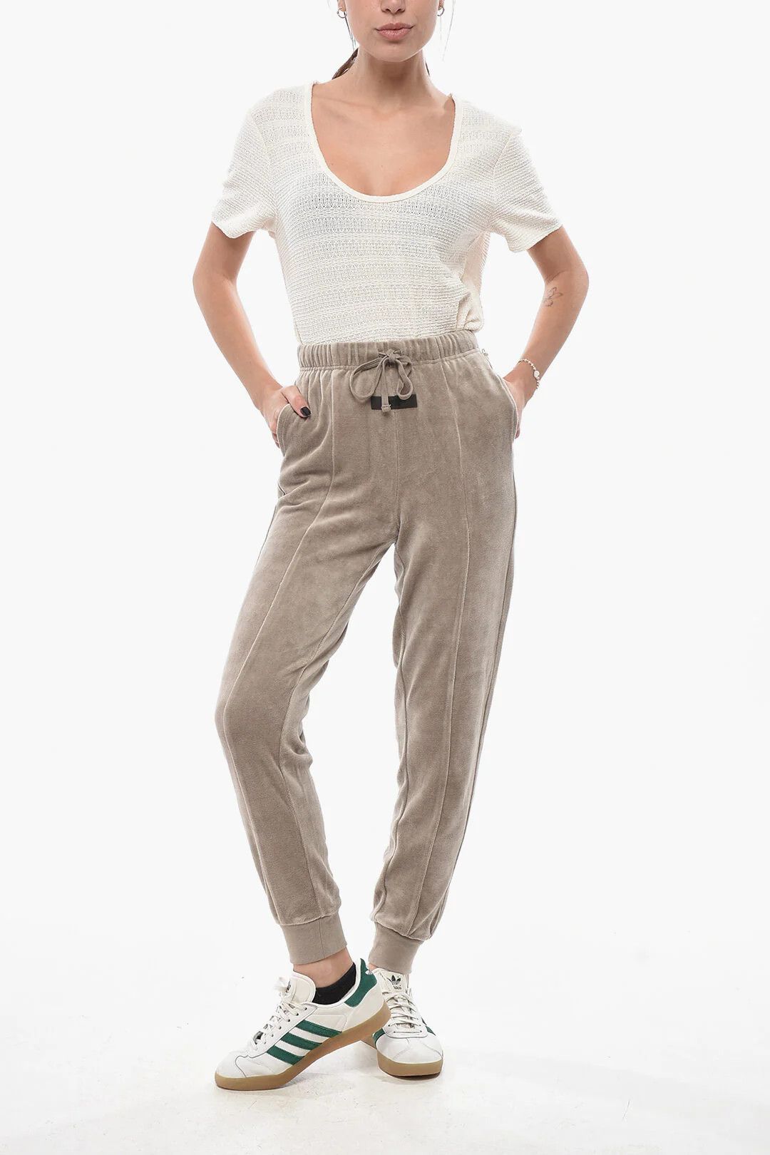 Fear of God og1mm0326 Chenille Joggers in Beige Size 26" / US 2 / IT 38 - 4 Thumbnail