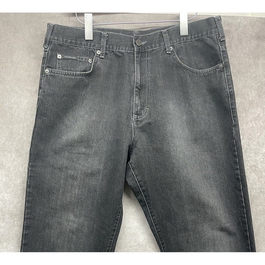 Calvin Klein VTG Y2K Black CALVIN KLEIN Straight Leg Jeans 36 X 32 Jnco S Size US 36 / EU 52 - 1 Thumbnail
