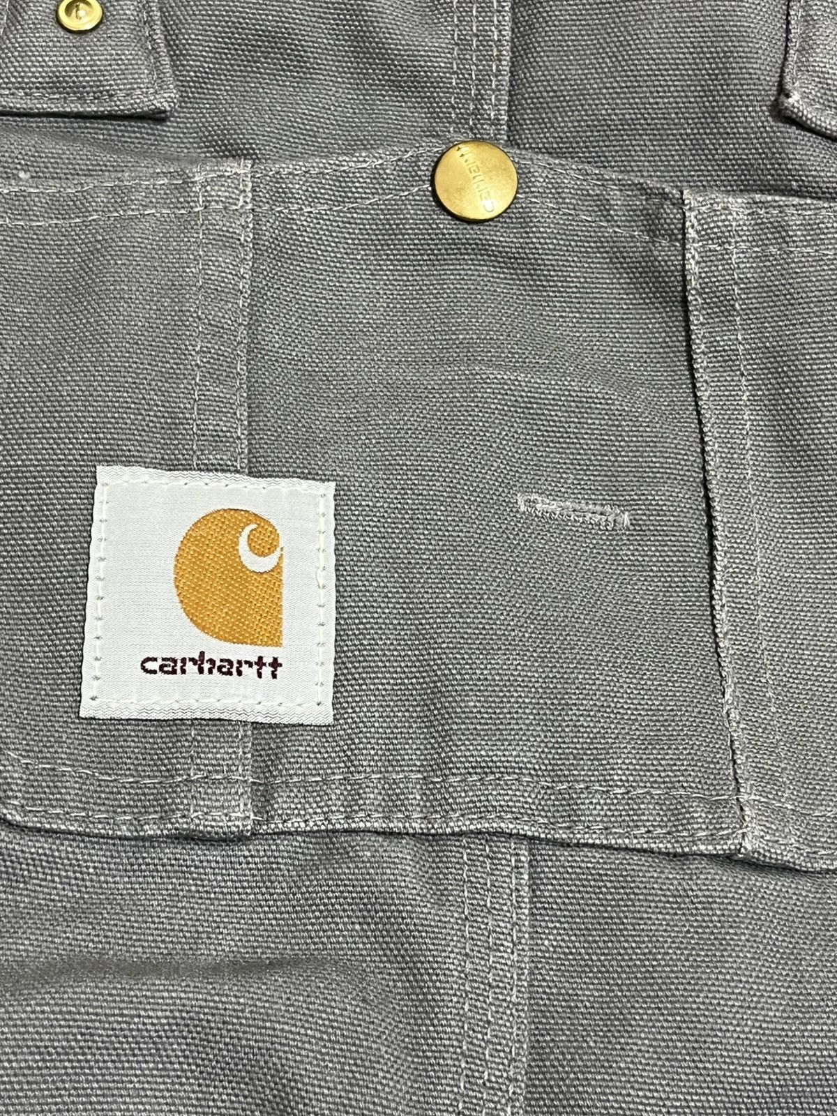 Carhartt Vintage 90s Carhartt Duck Bib Overalls Graphite Made in USA Size US 28 / EU 44 - 2 Thumbnail