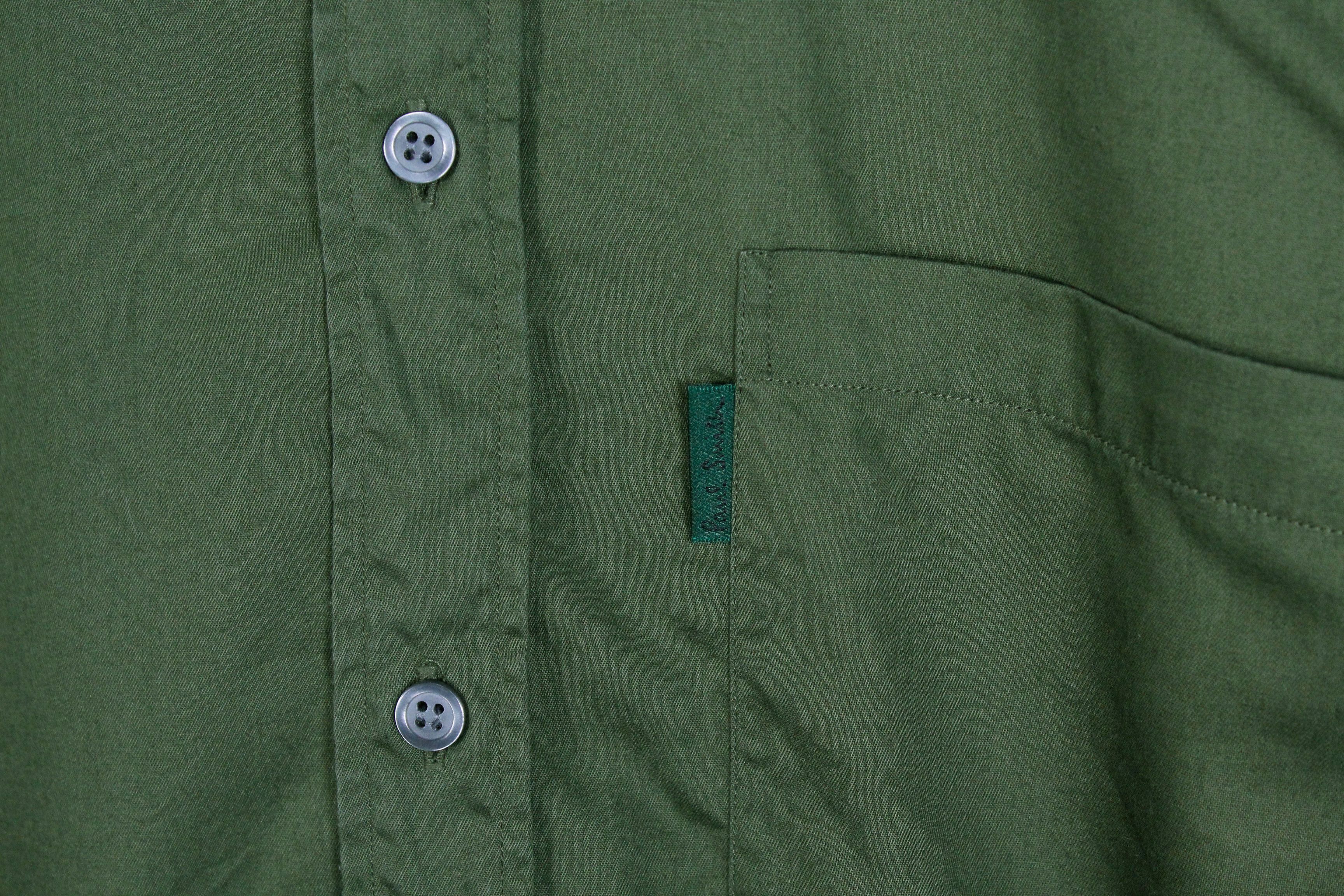 Paul Smith Vintage Paul Smith Pocket Logo Army Green Oxford Shirt L/XL Size US XL / EU 56 / 4 - 3 Thumbnail