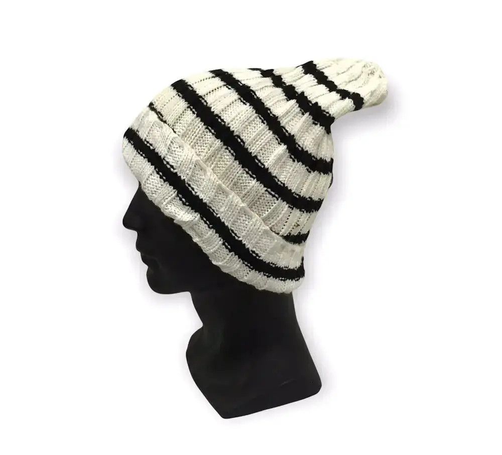 Vintage Japanese Brand Stripe Jail Beanie Hat Size ONE SIZE - 2 Thumbnail