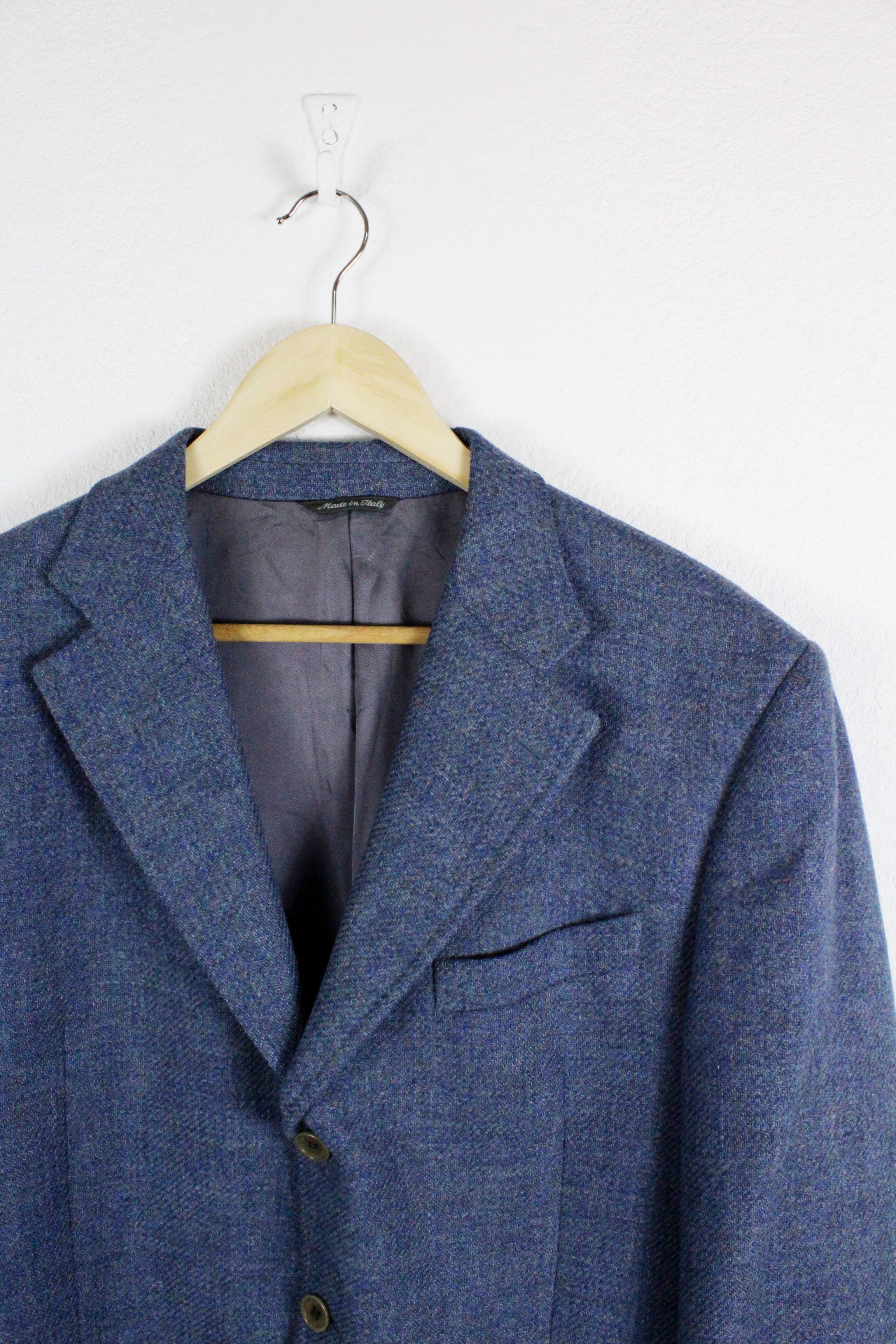 Tombolini Tombolini Modesto Bertotto Blue Tweed Blazer Jacket Size US L / EU 52-54 / 3 - 2 Thumbnail