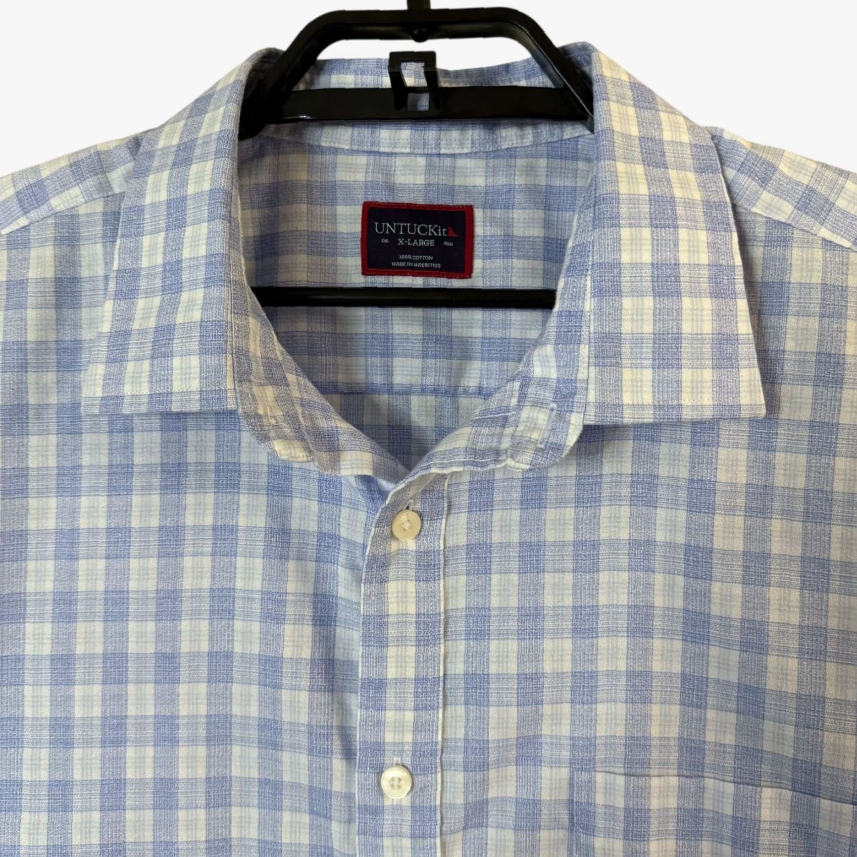UNTUCKit UNTUCKit Riverland Plaid Shirt Blue Men's XL Button-Up Long-Sleeve 100% Cotton Shirt Button-Up Mens XL Plaid City Classic Preppy All Seasons Pockets Size US XL / EU 56 / 4 - 5 Thumbnail