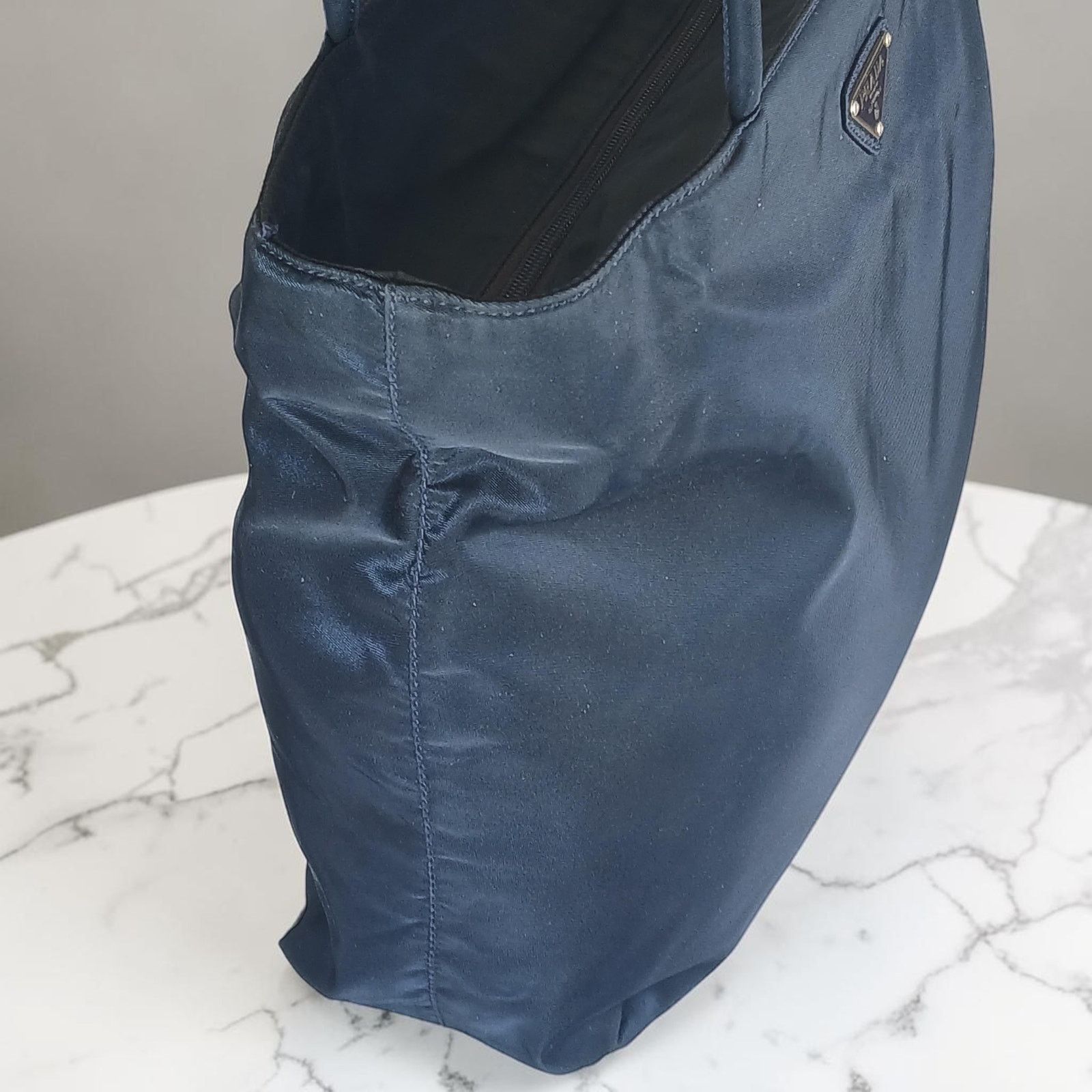 Prada Prada Blue Tessuto Nylon Triangle Logo Tote Bag Size ONE SIZE - 5 Thumbnail