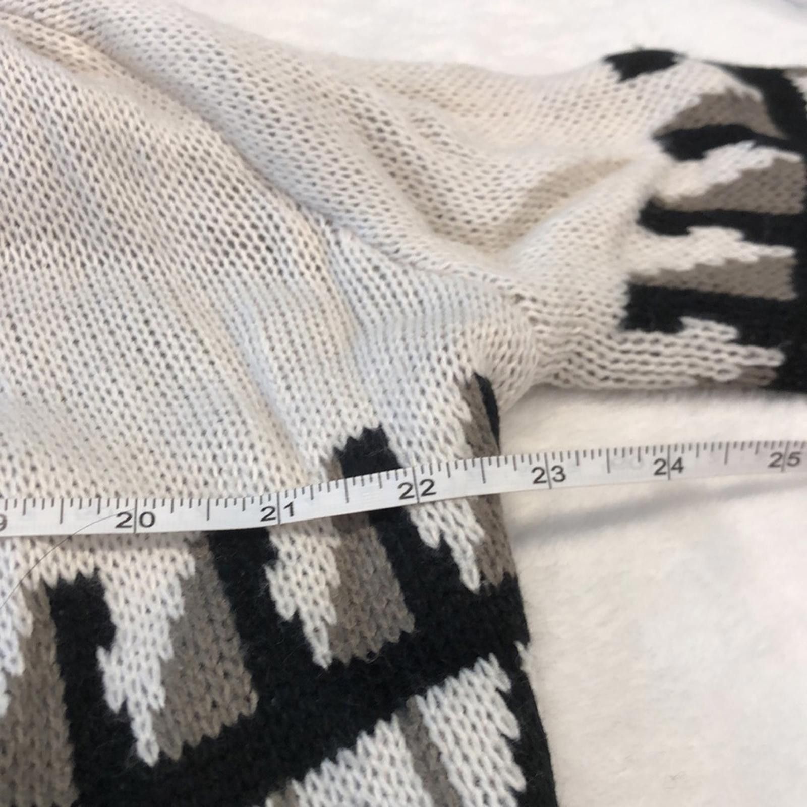The Unbranded Brand Knit Cardigan Sweater cream black gray brown geometric SM Size S / US 4 / IT 40 - 8 Thumbnail